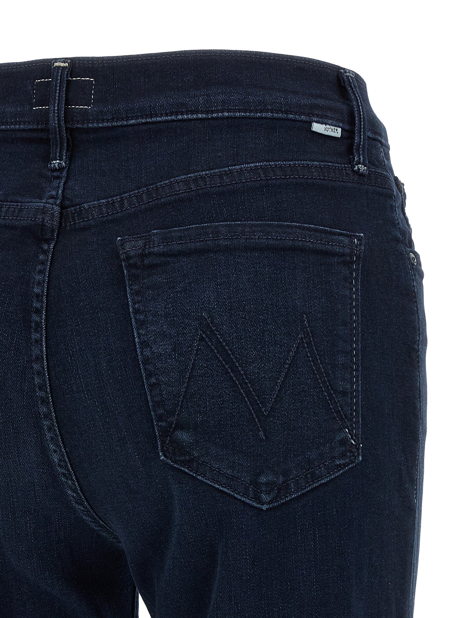 Mother Denim Blaue Baumwoll-Jeans mit ausgestelltem Bein