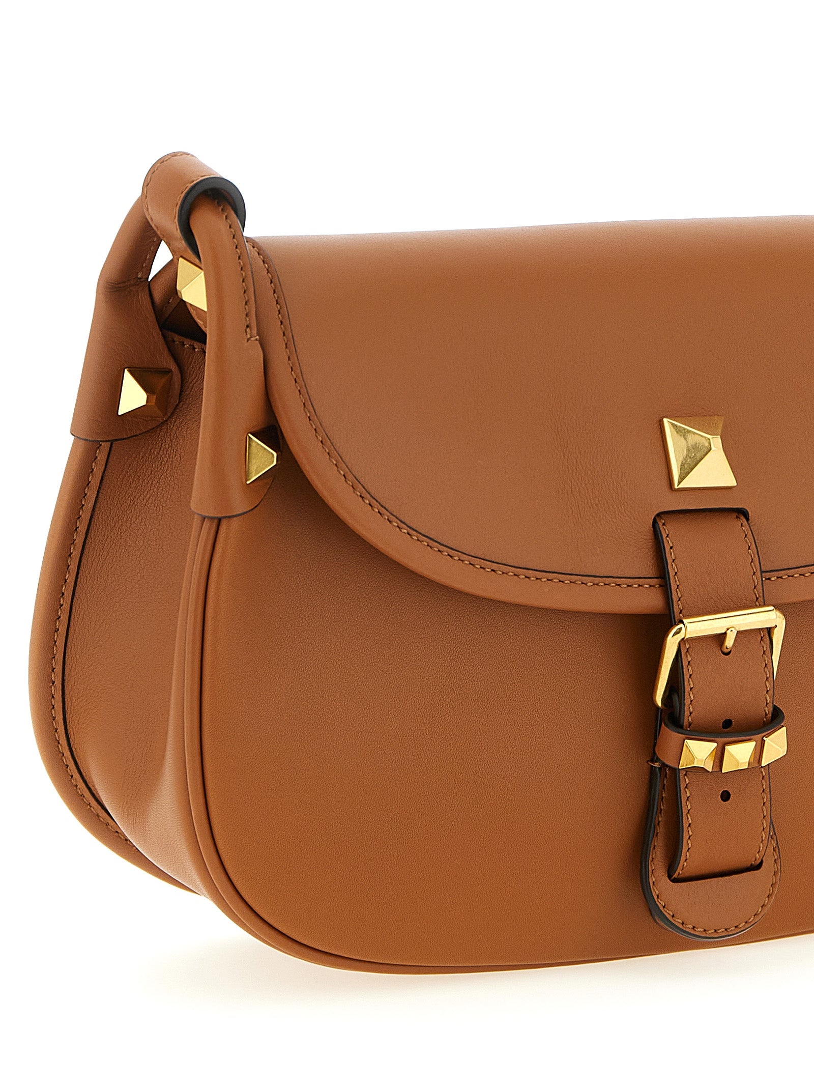Valentino Garavani Braunes Kalbsleder Damen Crossbody Tasche