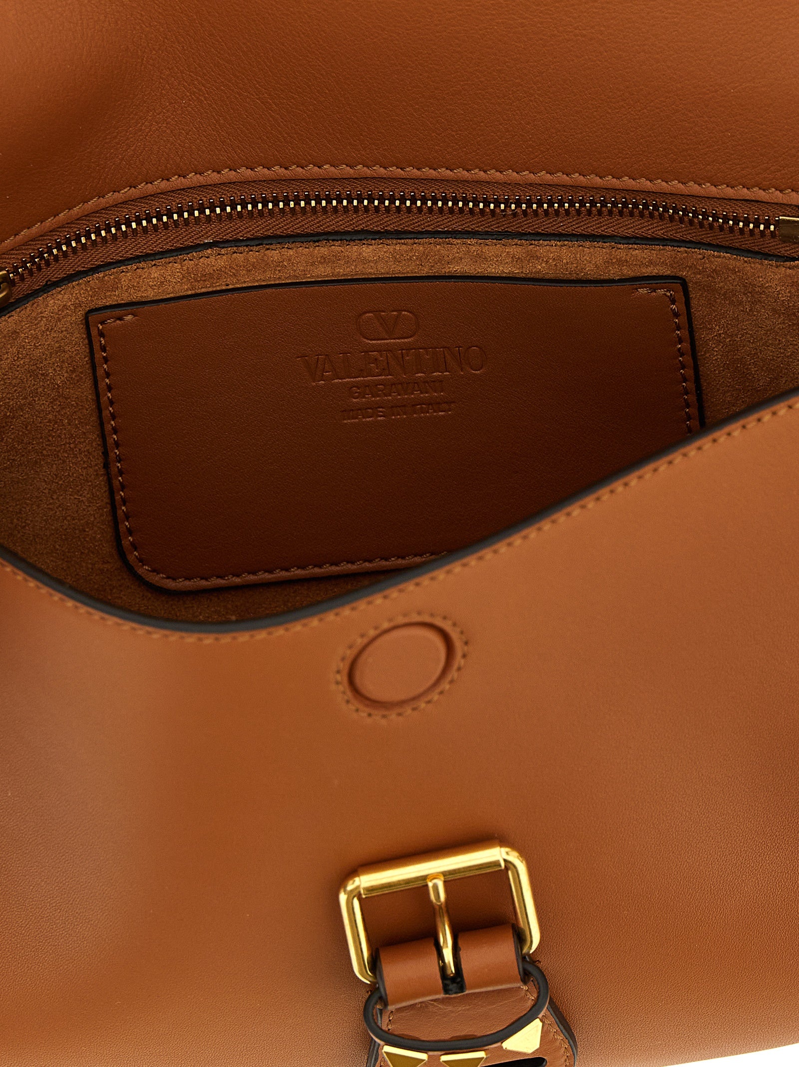 Valentino Garavani Braunes Kalbsleder Damen Crossbody Tasche