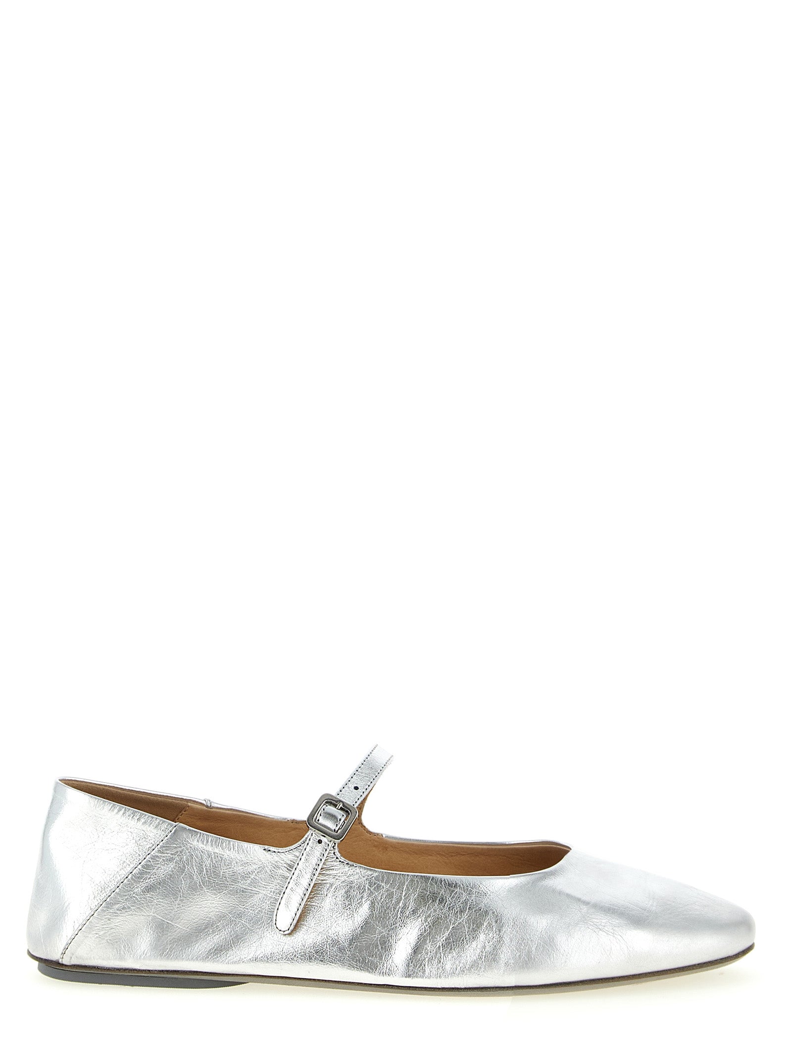 Marsell Ballerinas aus silbernem Kalbsleder