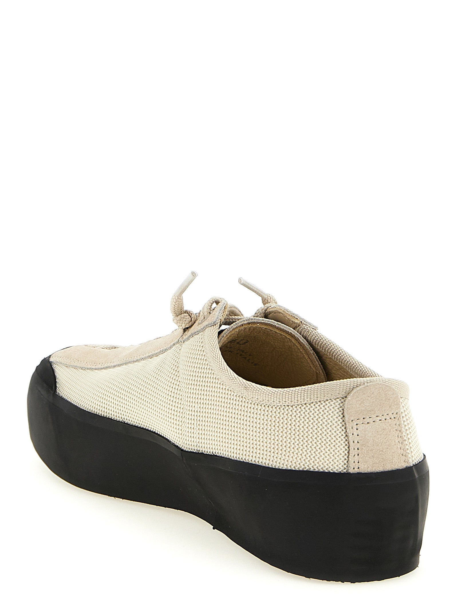 Stone Island Beige Kalbsleder Low-Top-Sneaker