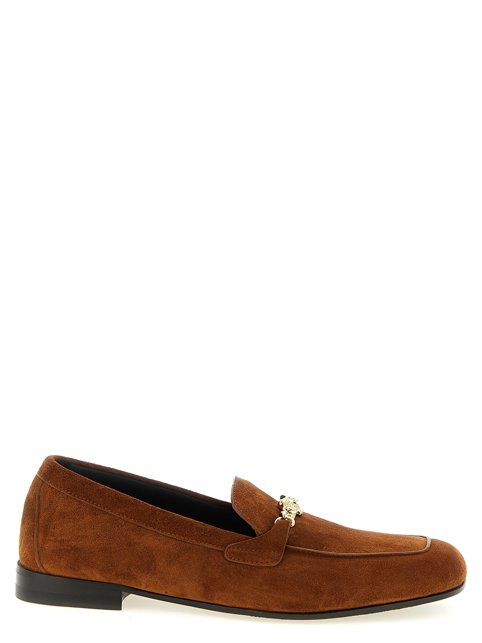 Versace Braune Kalbsleder-Slipper