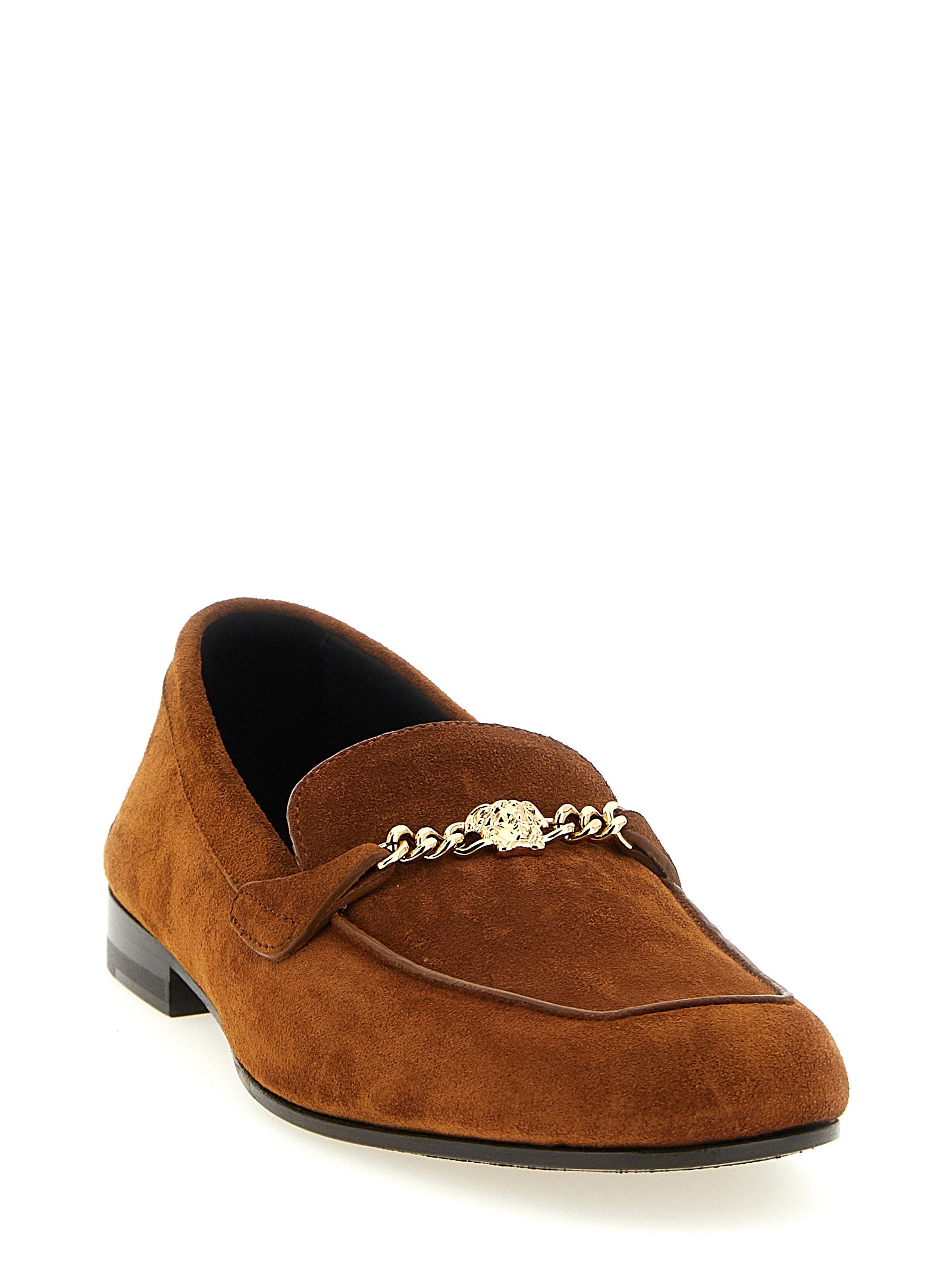Versace Braune Kalbsleder-Slipper