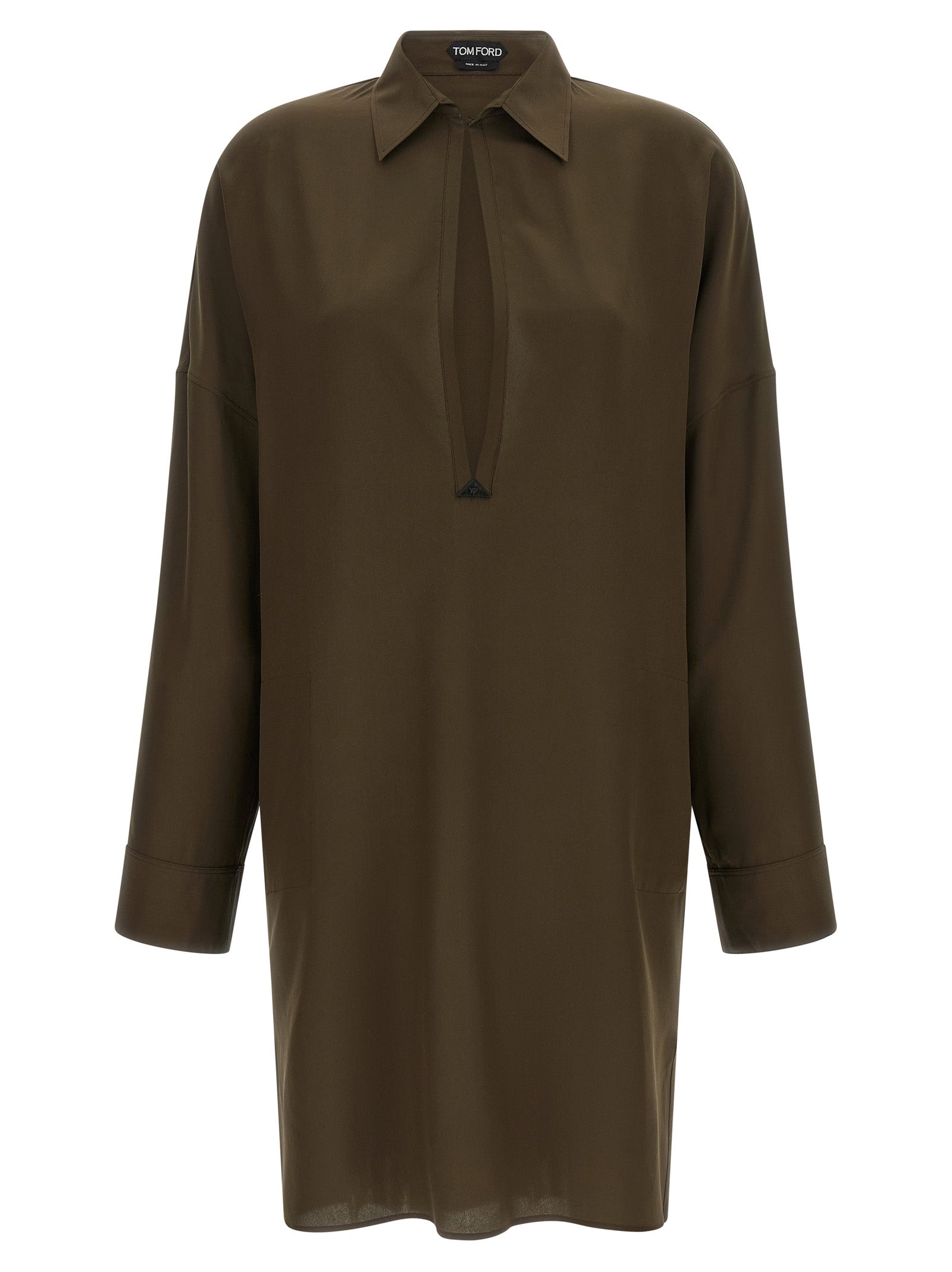 Tom Ford Zweifarbige Seiden-Midikleid