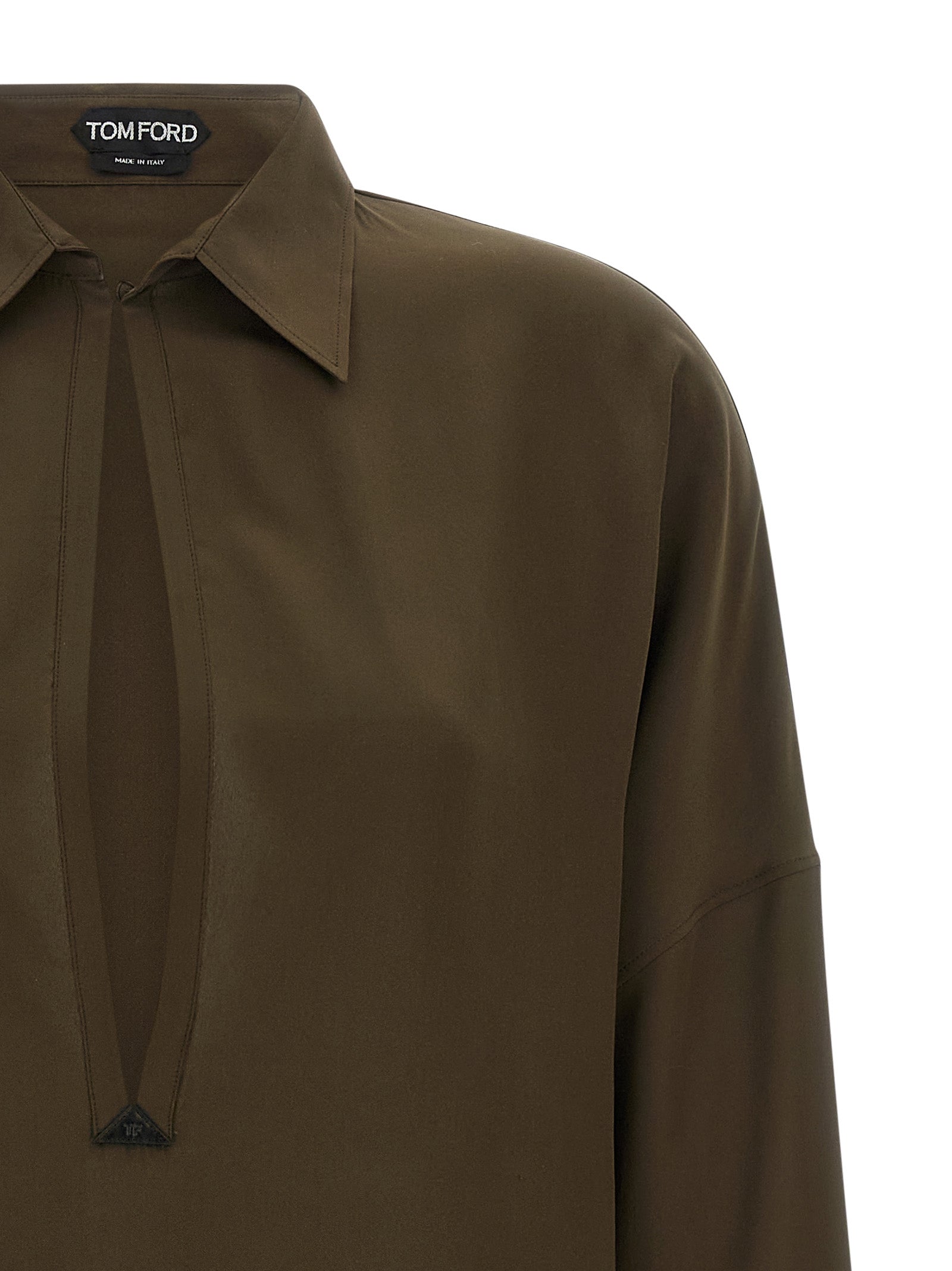 Tom Ford Zweifarbige Seiden-Midikleid