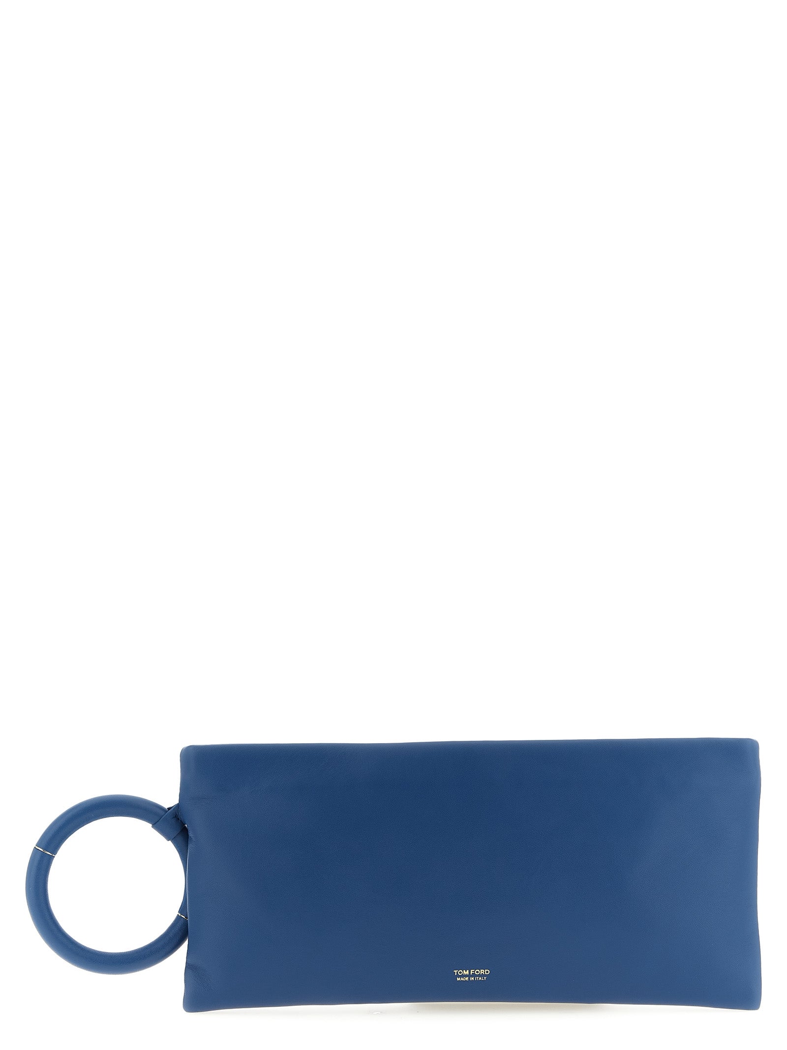 Tom Ford Blaue Clutch aus Lammleder