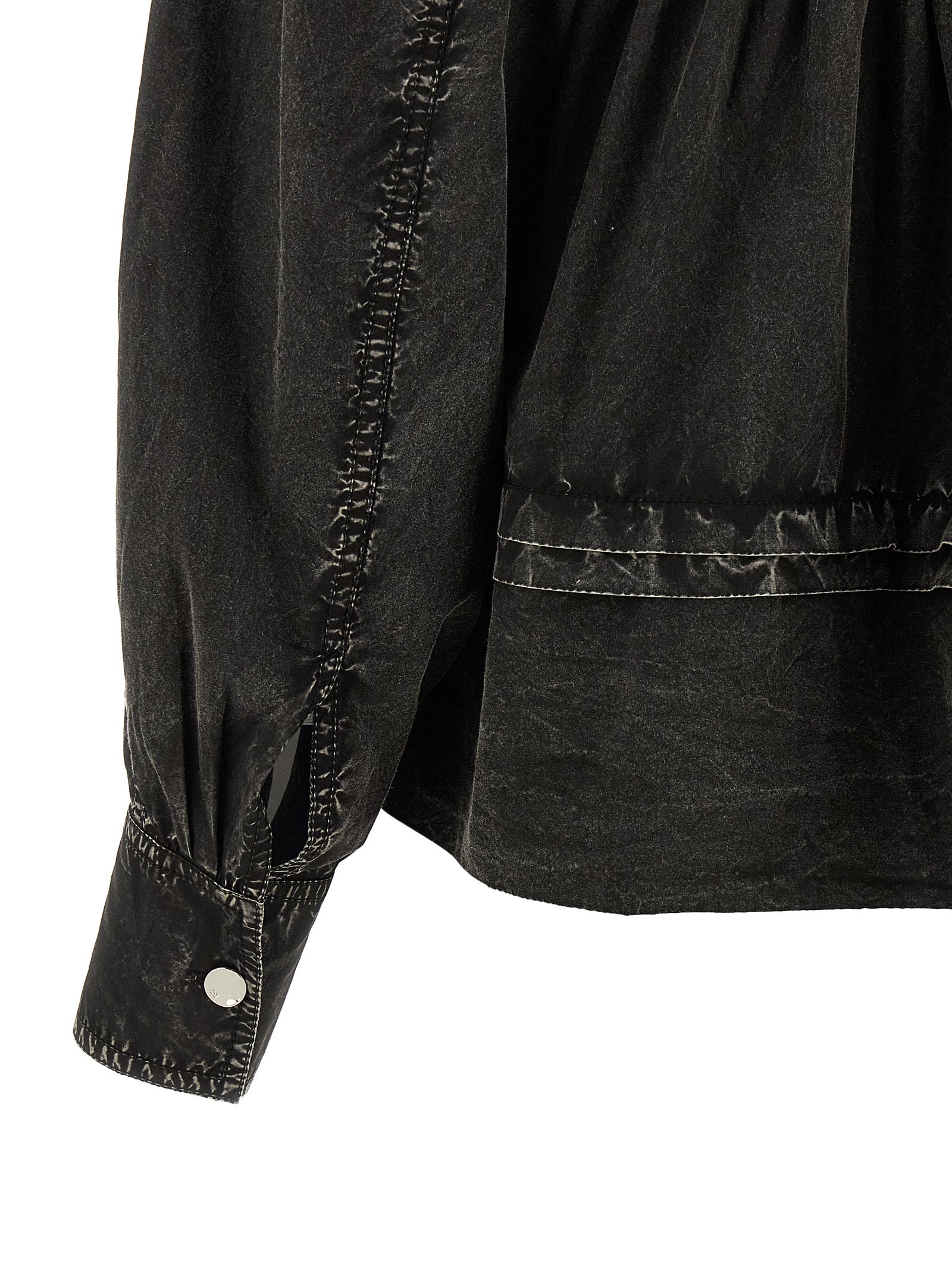 Ganni Schwarze Bio-Baumwollbluse