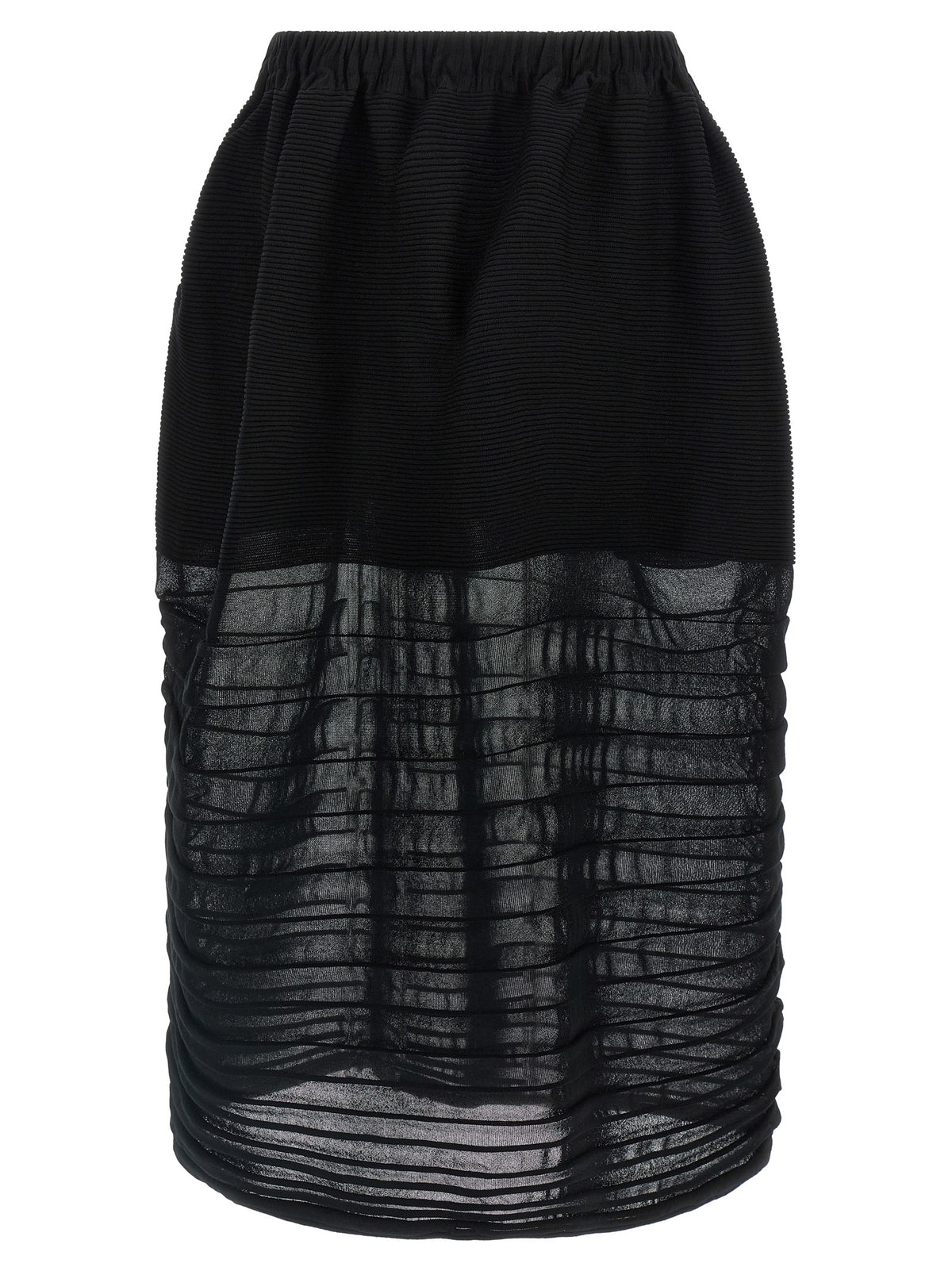 Issey Miyake Schwarzer Midirock aus Polyester