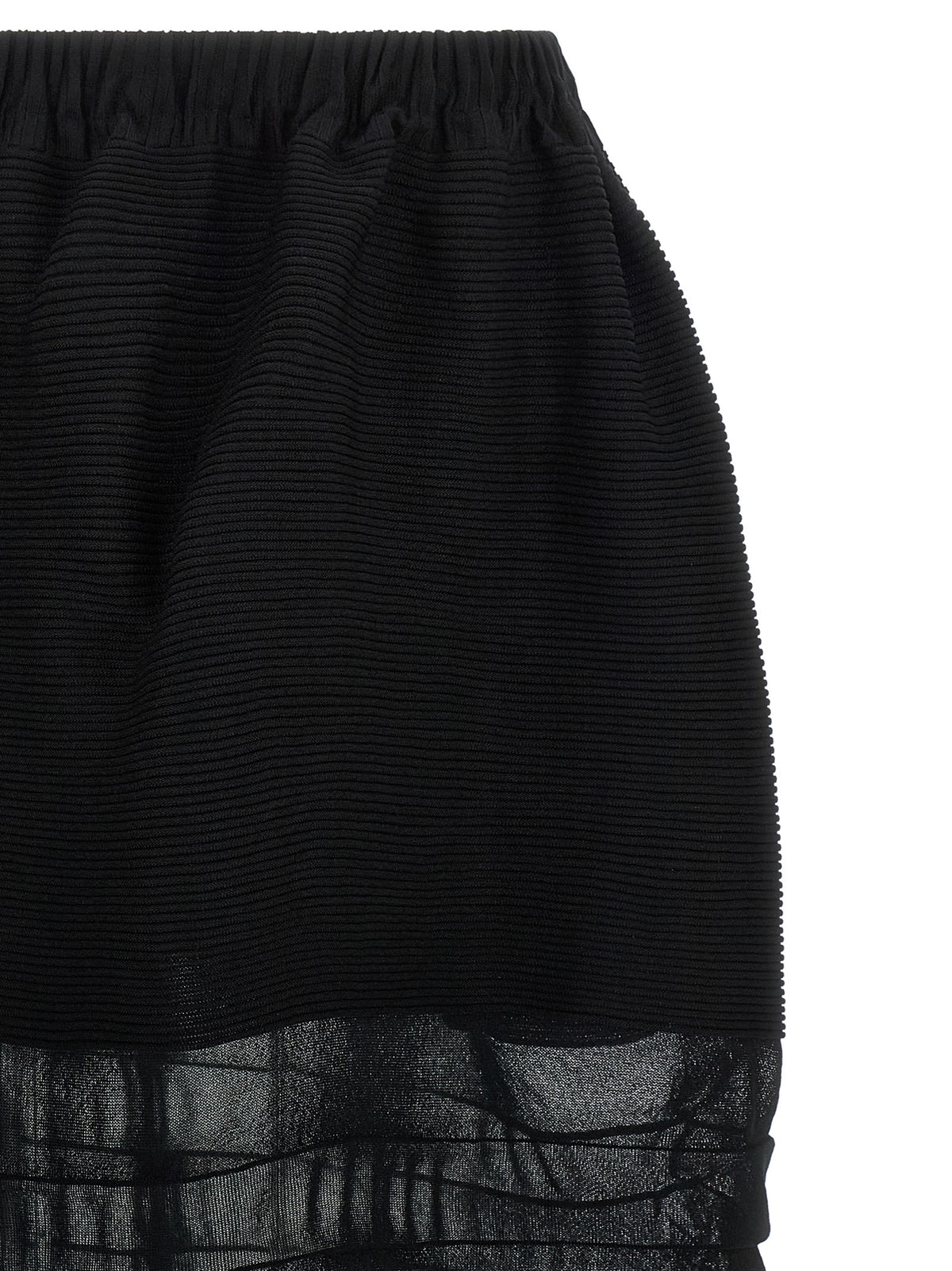 Issey Miyake Schwarzer Midirock aus Polyester