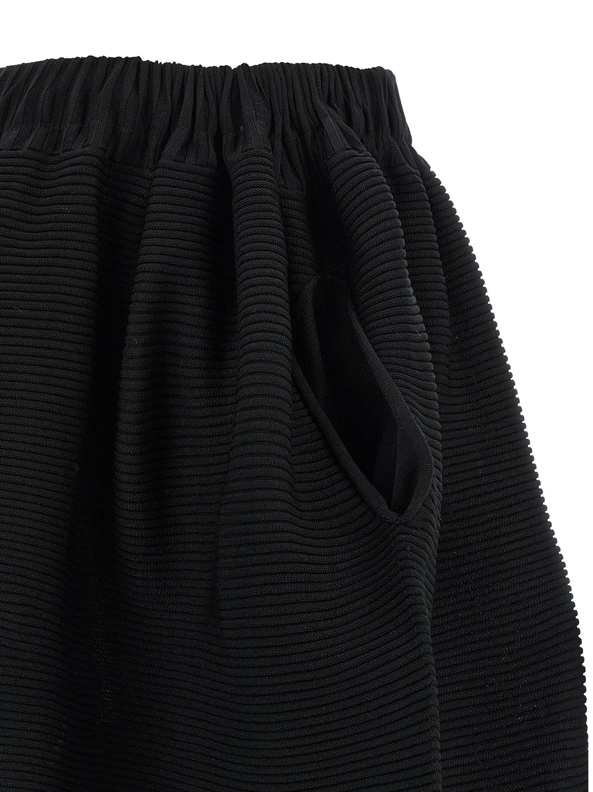 Issey Miyake Schwarzer Midirock aus Polyester