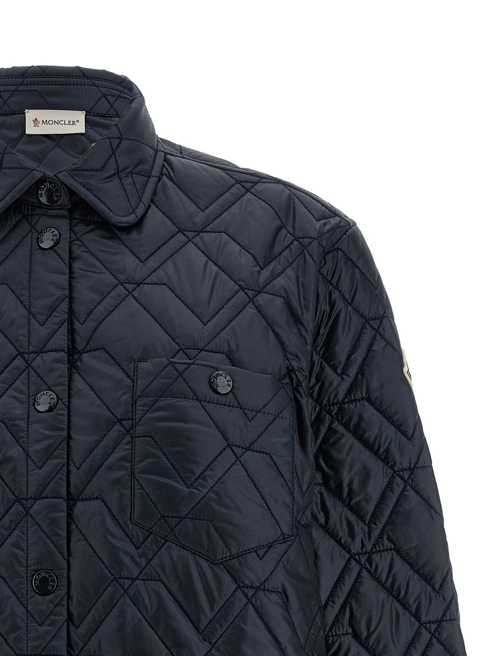 Moncler Blaue Shell-Jacke aus Polyamid