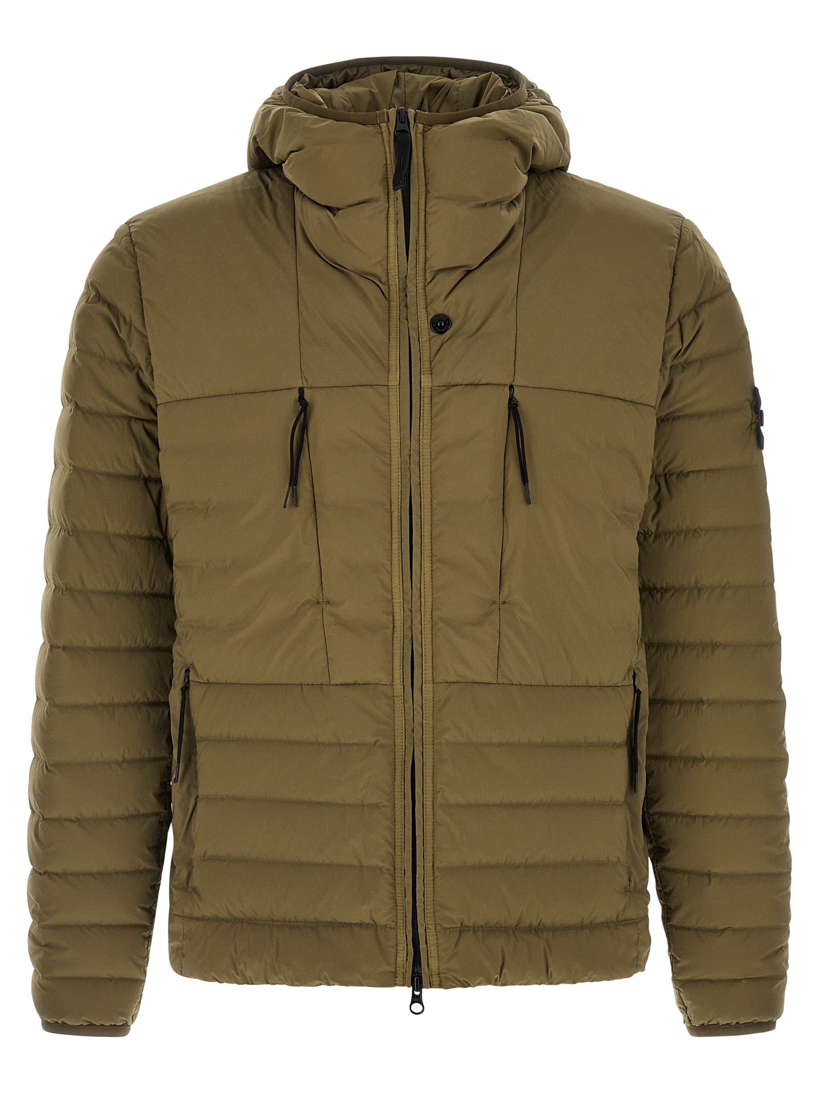 Stone Island Zweifarbige Polyamid-Steppjacke in voller Länge