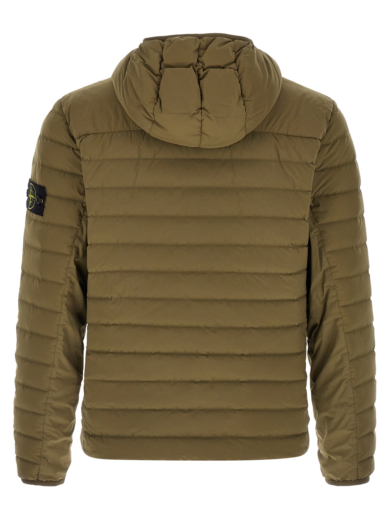 Stone Island Zweifarbige Polyamid-Steppjacke in voller Länge