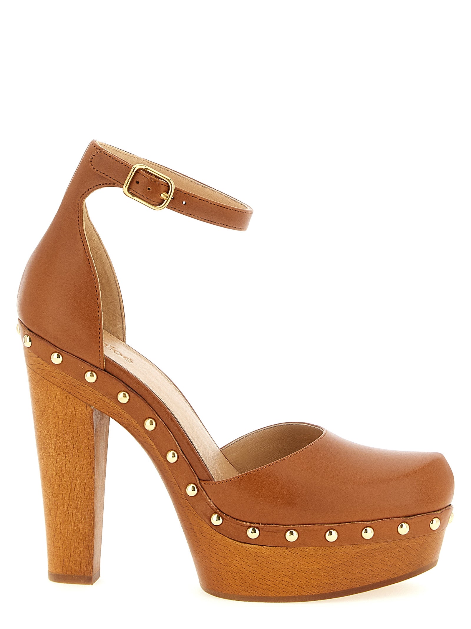 Chloé Braune Pumps aus Lammleder mit hohem Absatz
