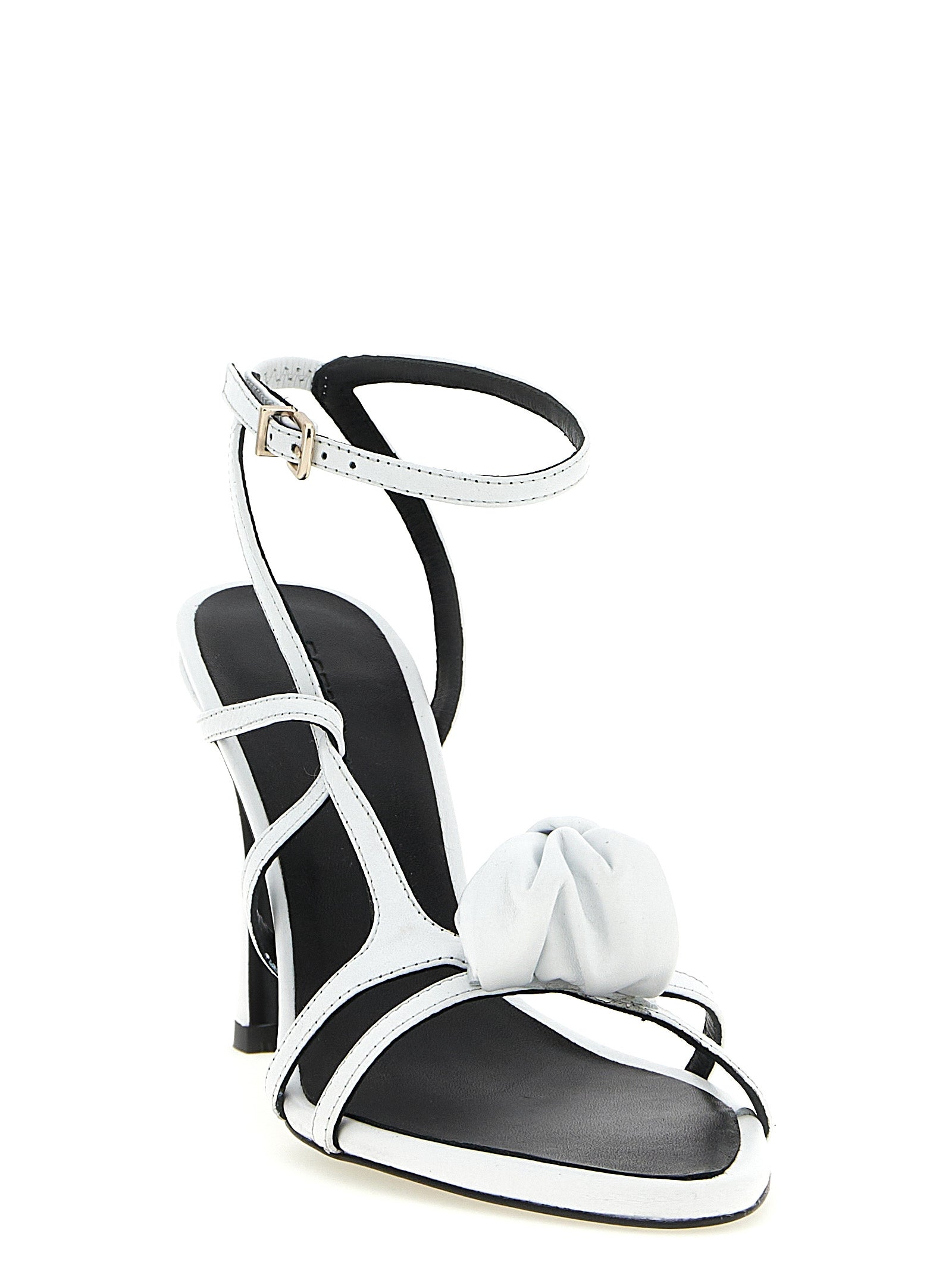 ROTATE BIRGER CHRISTENSEN Weiße Stiletto-Sandalen aus Kalbsleder