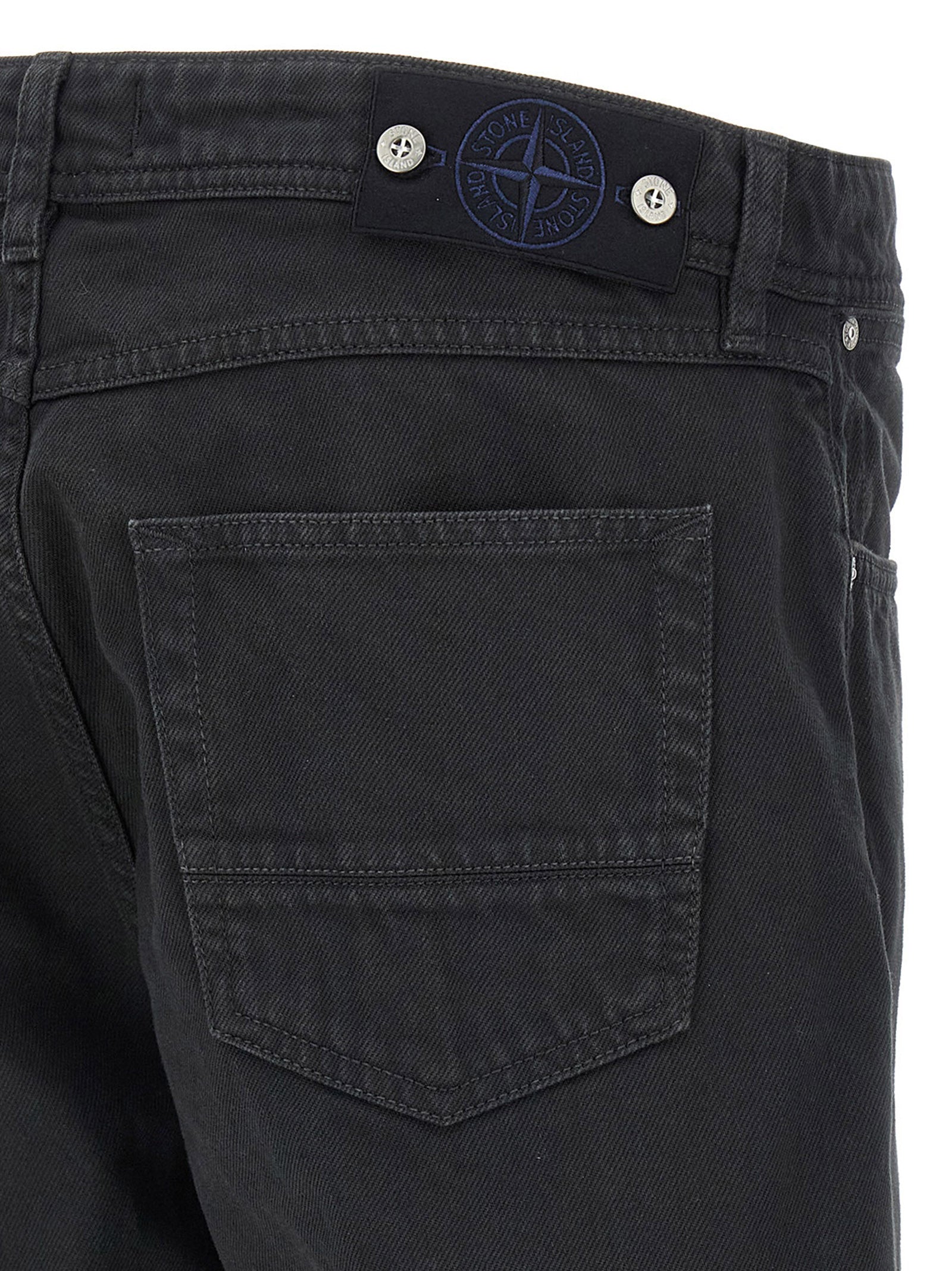 Stone Island Schwarze Baumwoll-Jeans mit geradem Bein