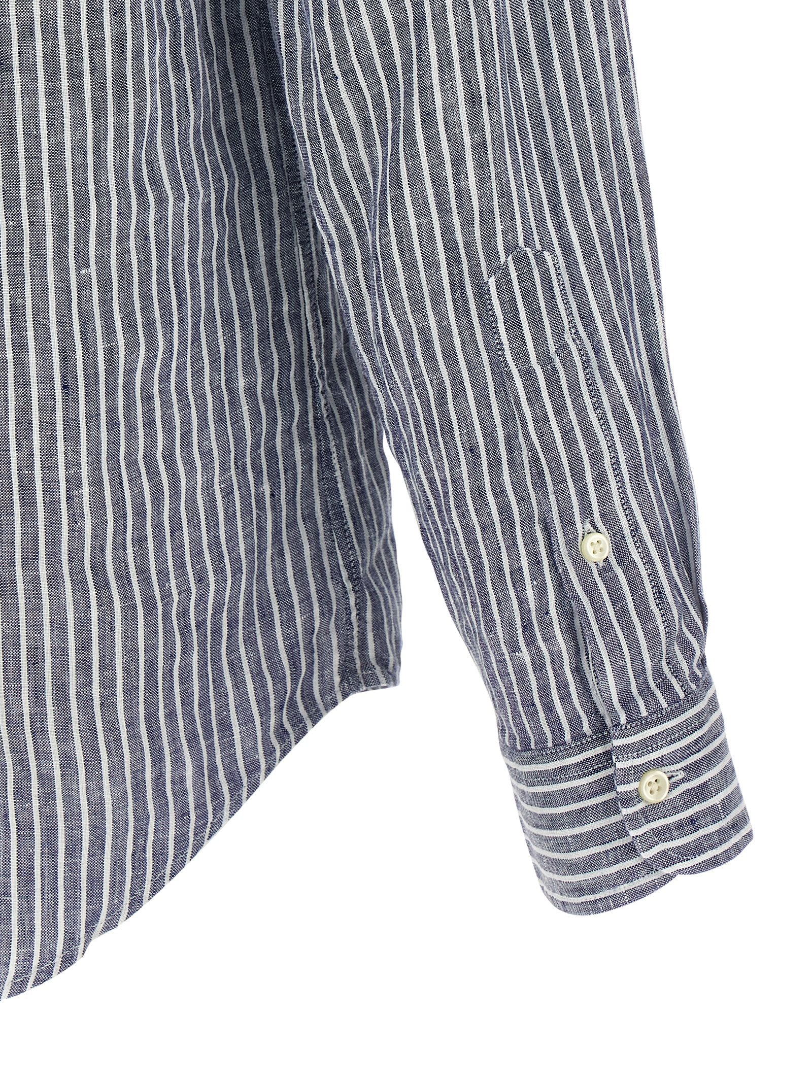 Polo Ralph Lauren Blaue Leinenbluse
