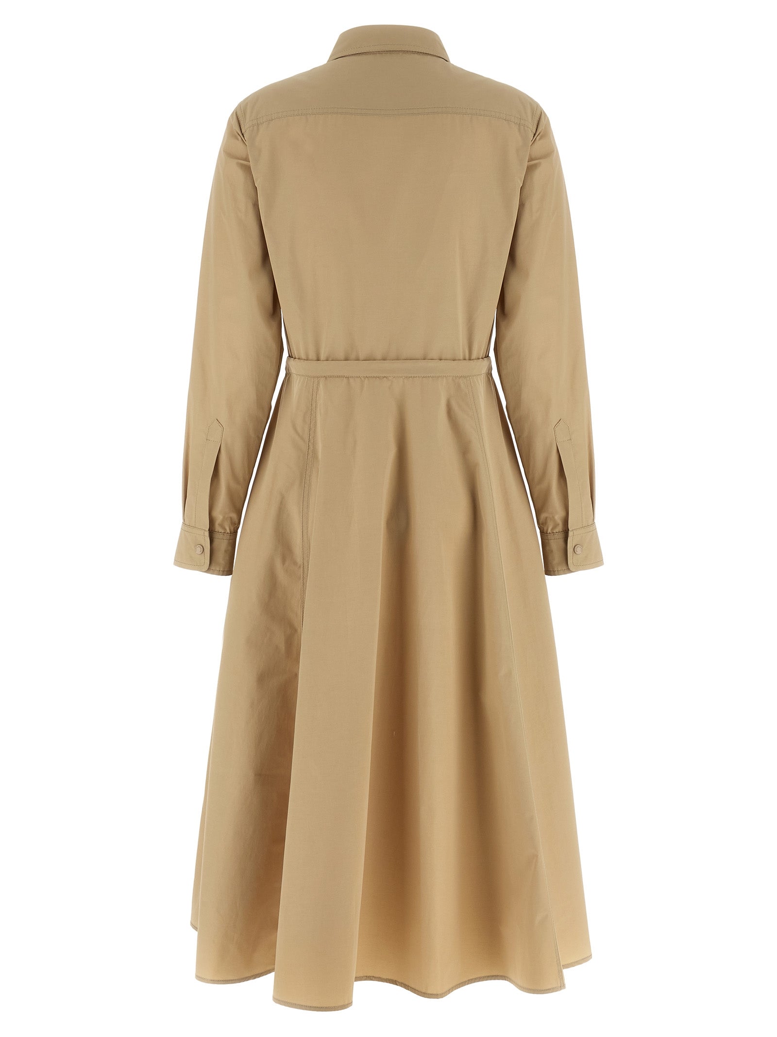 Moncler Beigefarbenes Polyester-Maxikleid