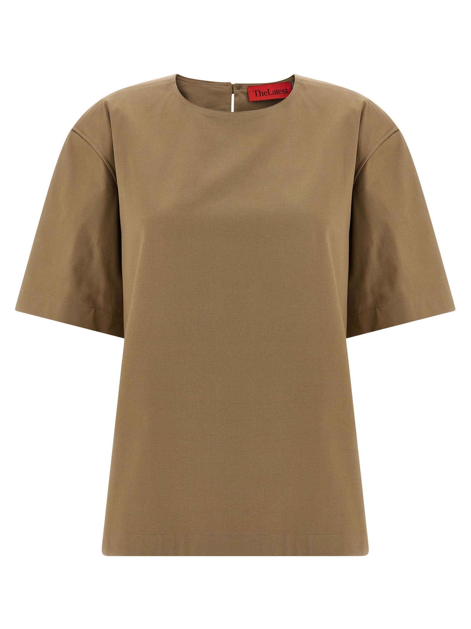 THELATEST Braunes Baumwoll-T-Shirt