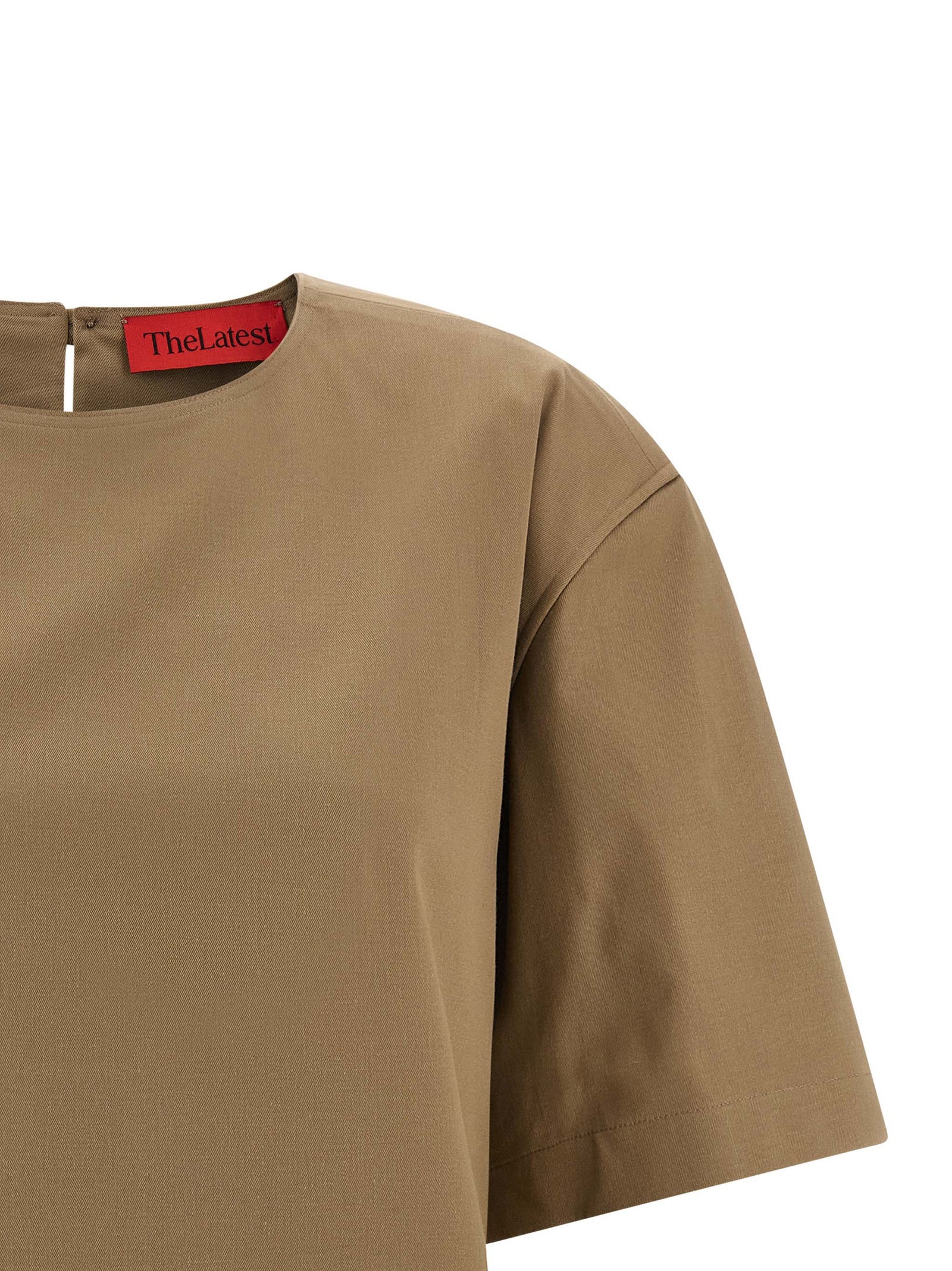 THELATEST Braunes Baumwoll-T-Shirt