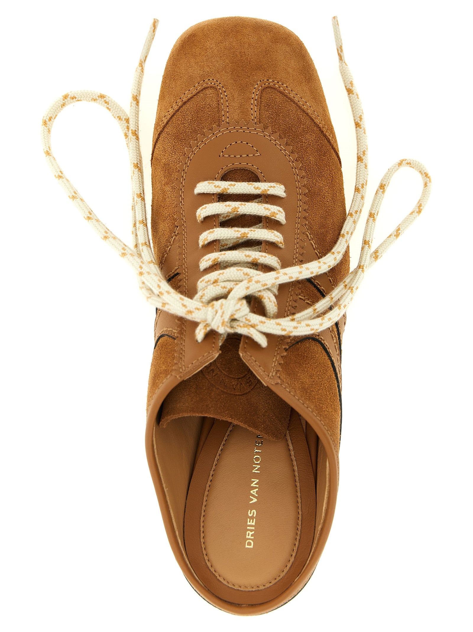 Dries Van Noten Braune Kalbsleder Plateau-Sneaker