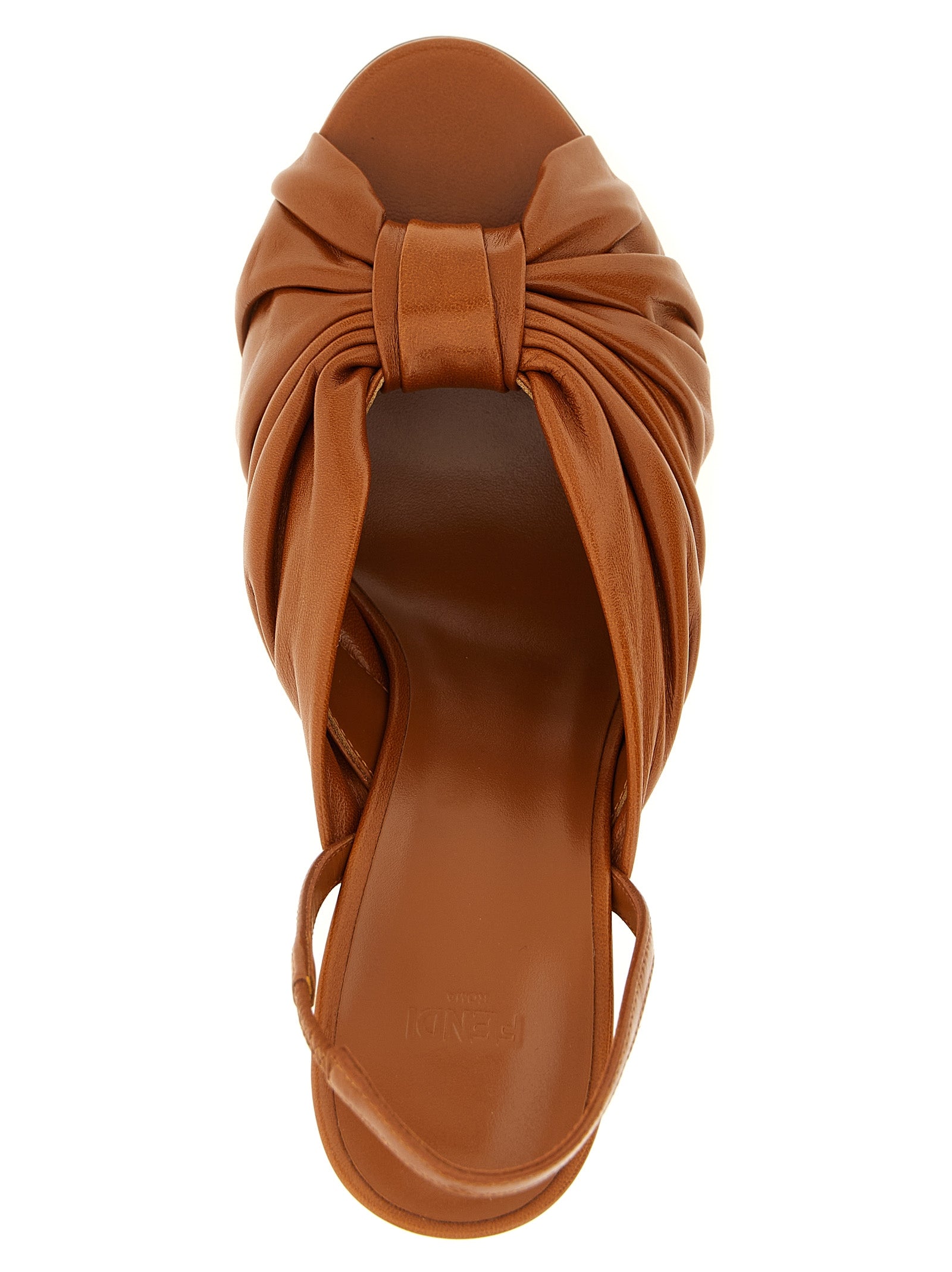 Fendi Braune Sandalen mit Stilettoabsatz aus Lammleder