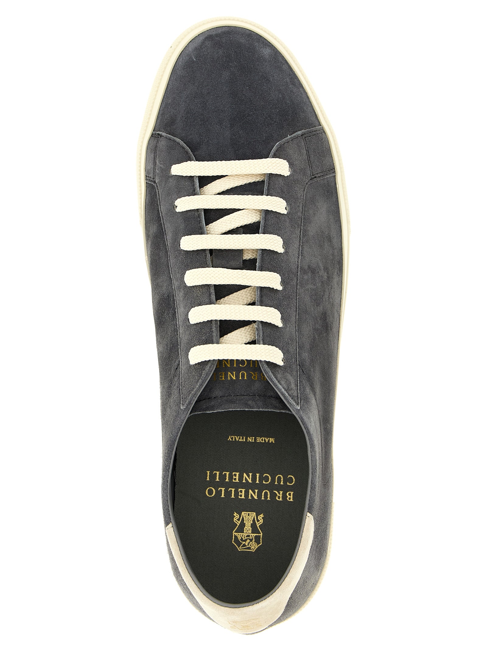 Brunello Cucinelli Graue Kalbsleder-Sneaker