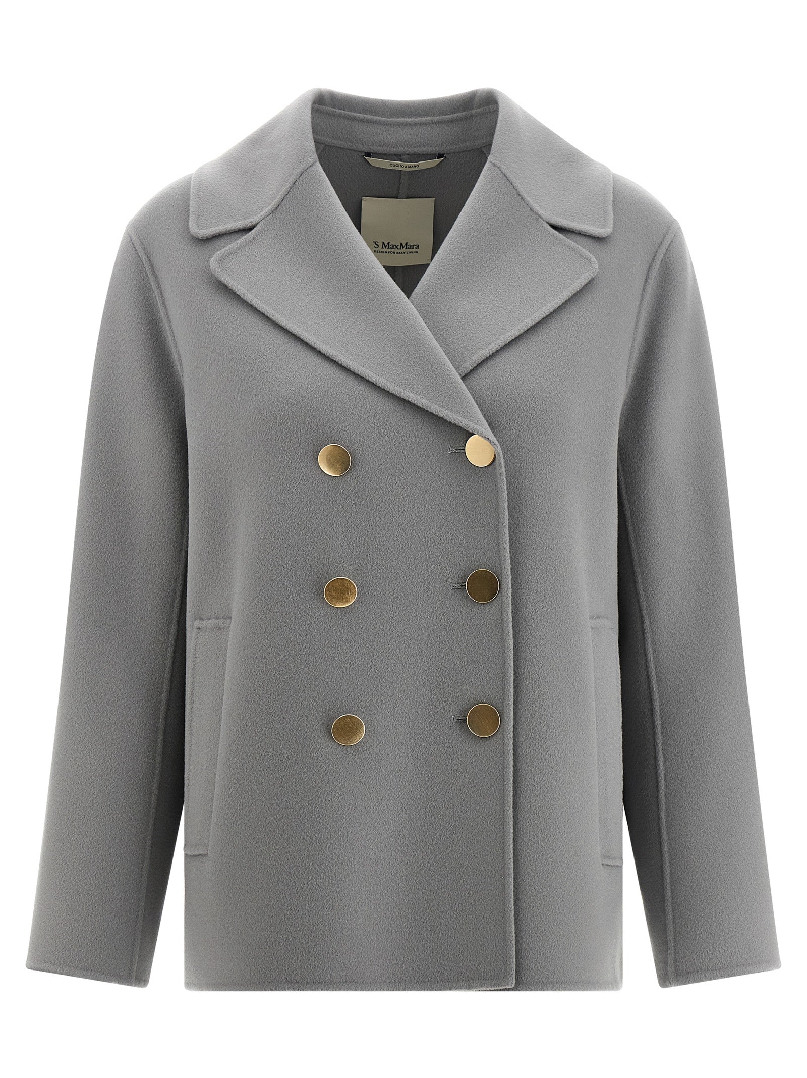 'S Max Mara Grauer Blazer aus reiner Schurwolle