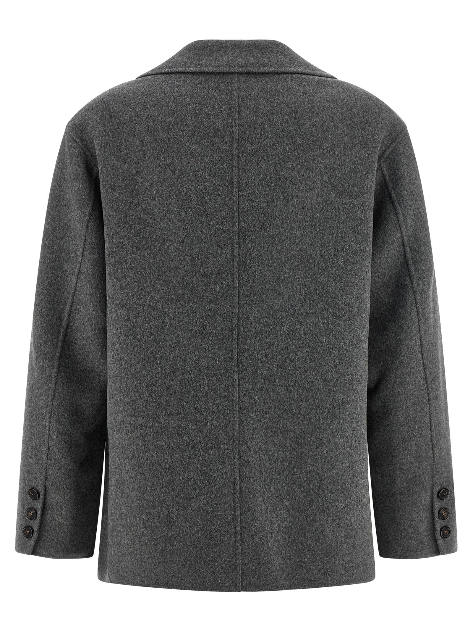 'S Max Mara Grauer Blazer aus reiner Schurwolle