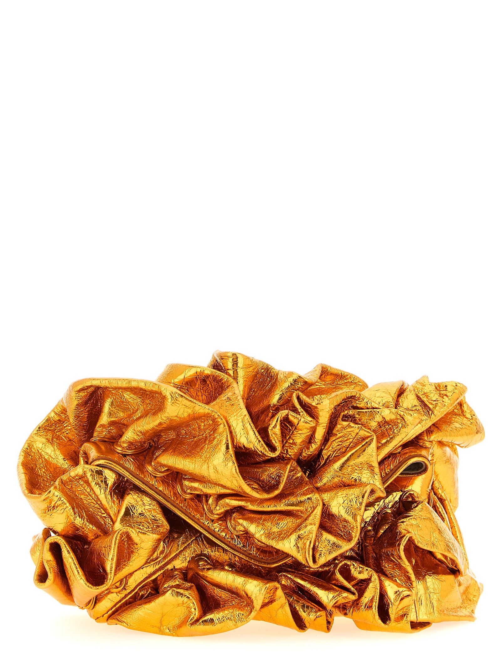 Dries Van Noten Orange Clutch aus Rindsleder