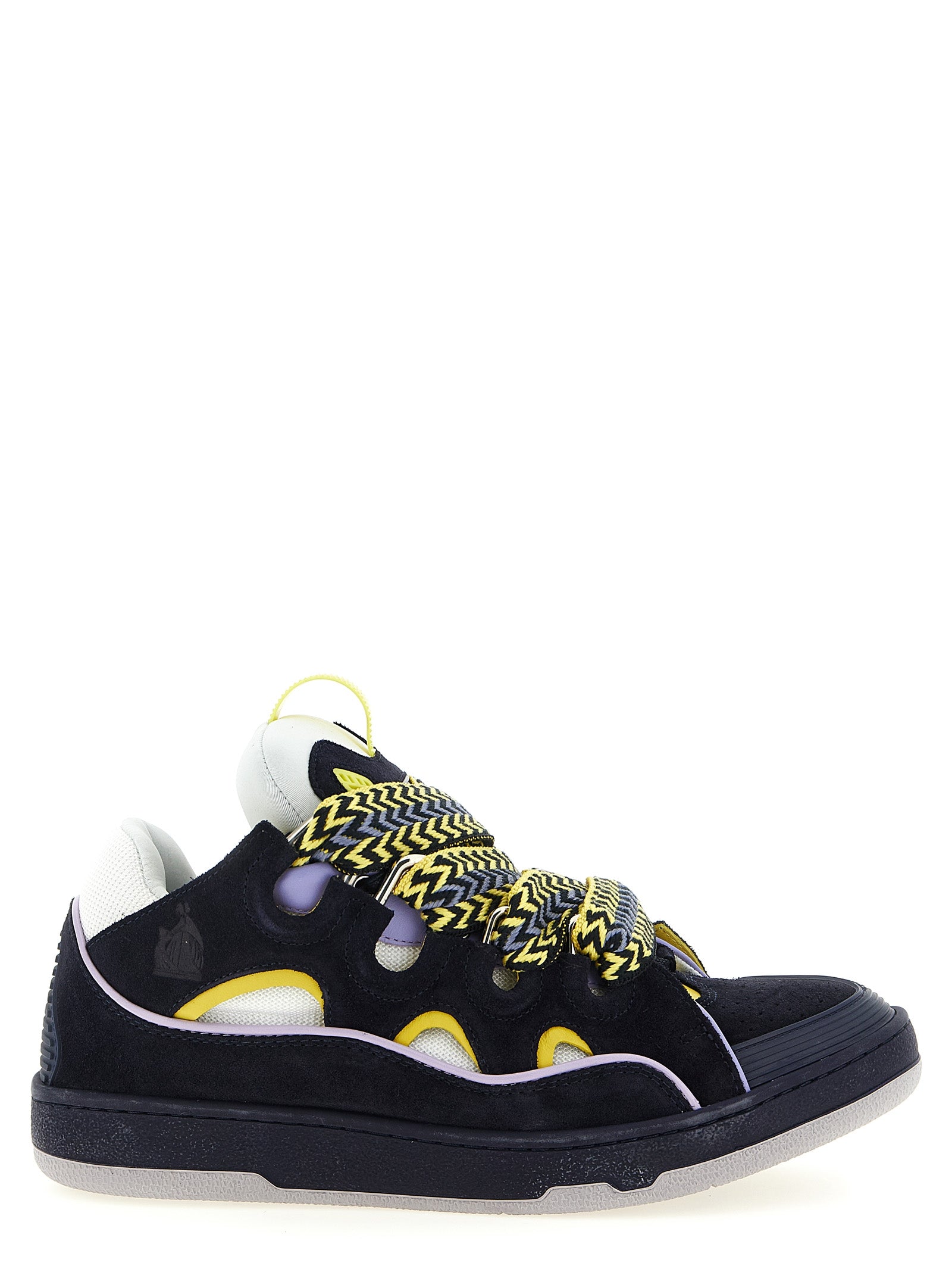 Lanvin Blaue Sneaker aus Kalbsleder im Athletic-Stil