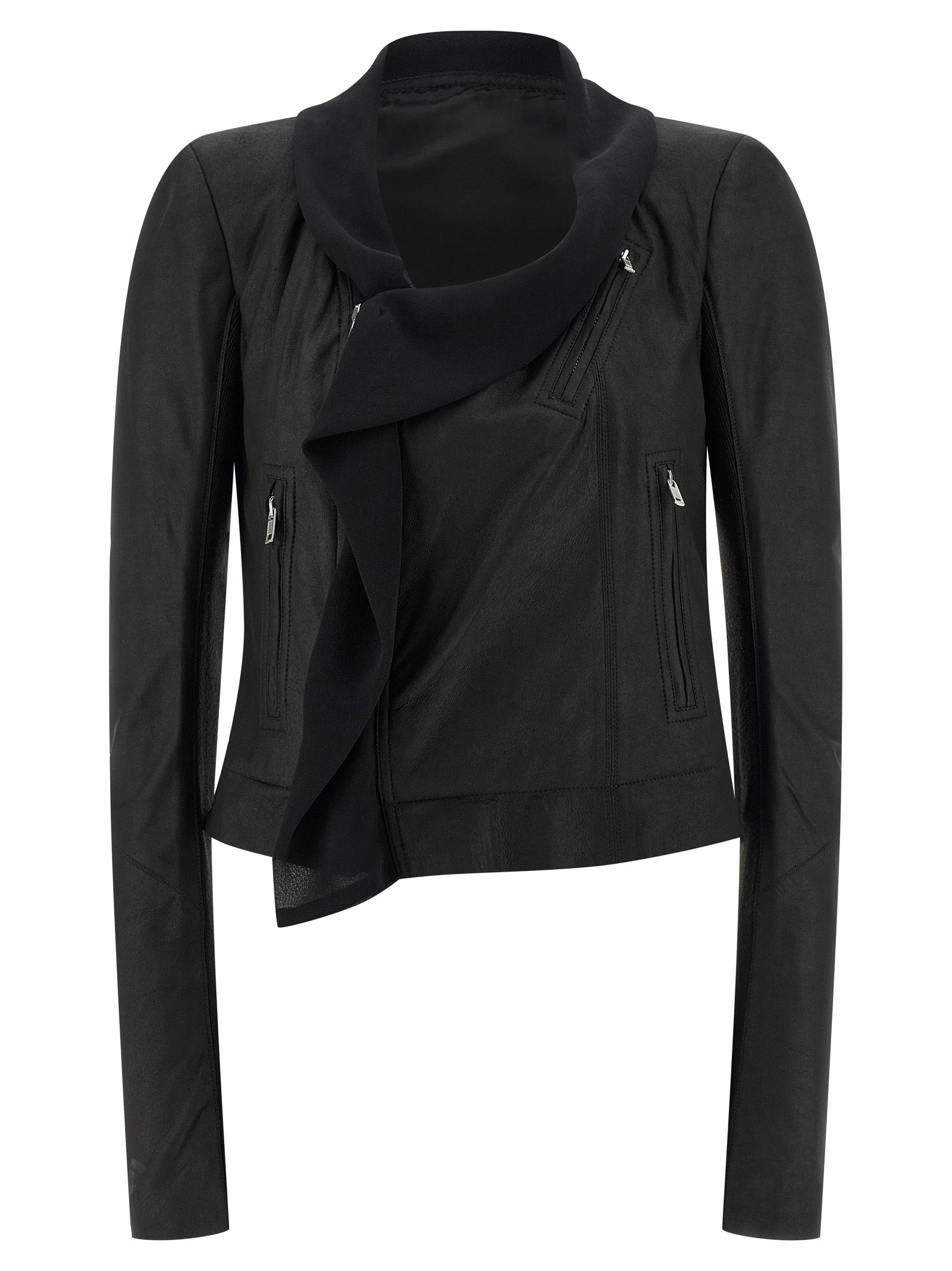 Rick Owens Schwarze Lammlederjacke
