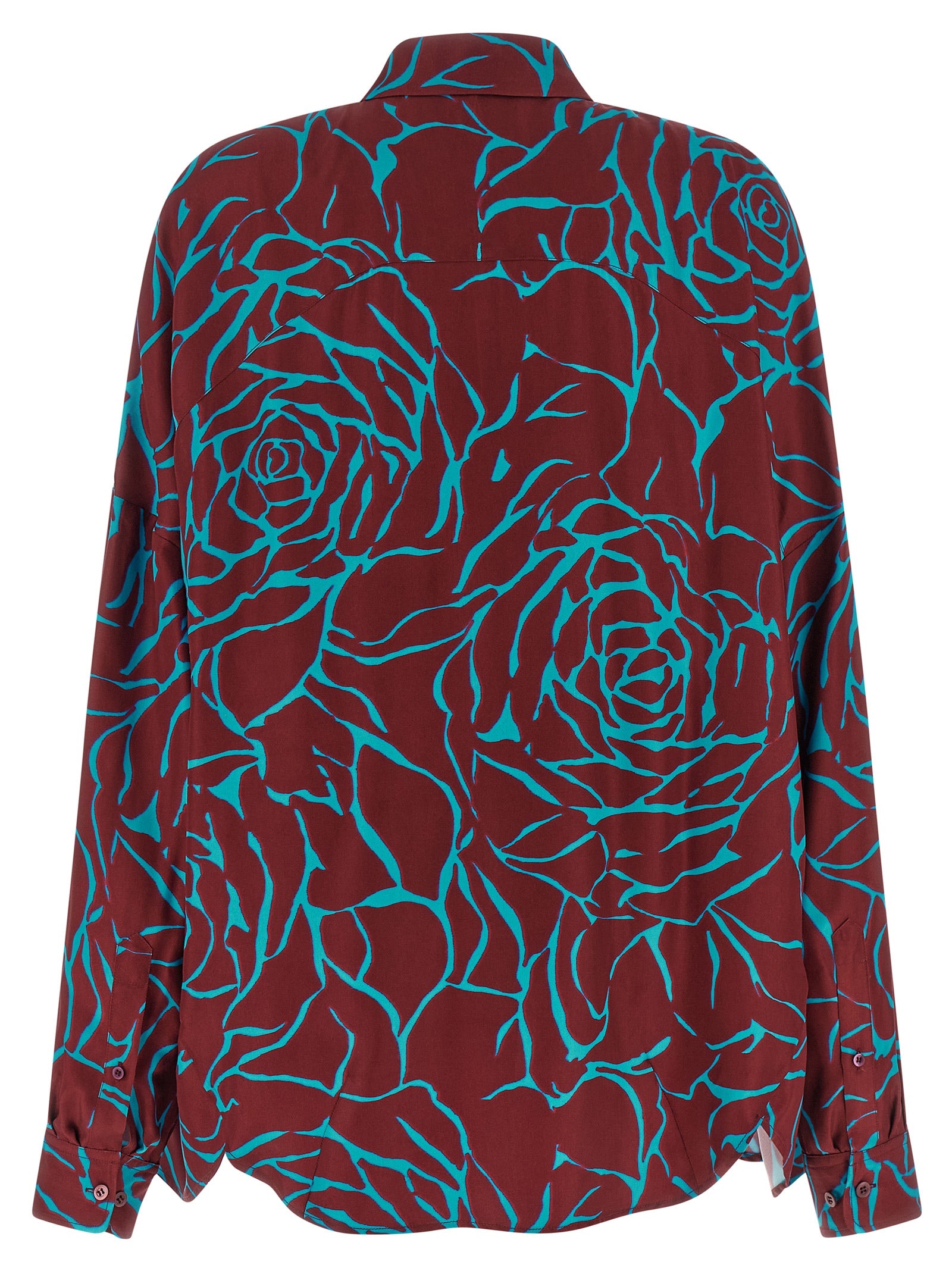 Dries Van Noten Bordeaux Viskose-Bluse