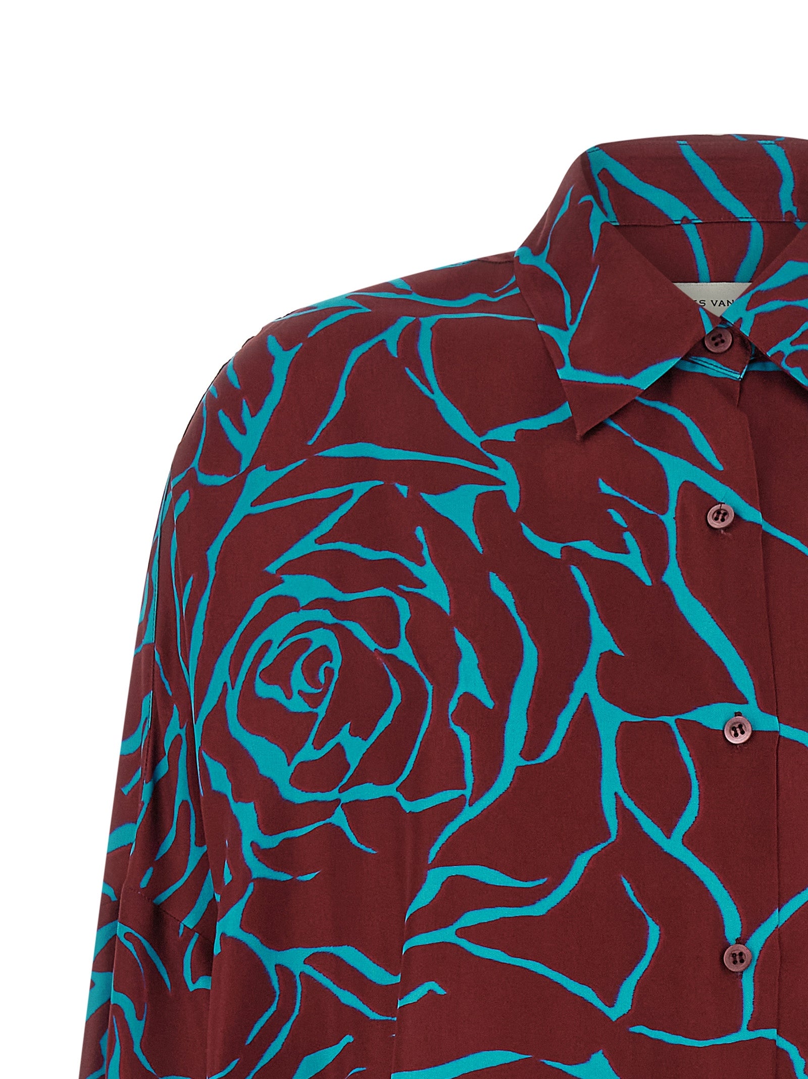 Dries Van Noten Bordeaux Viskose-Bluse