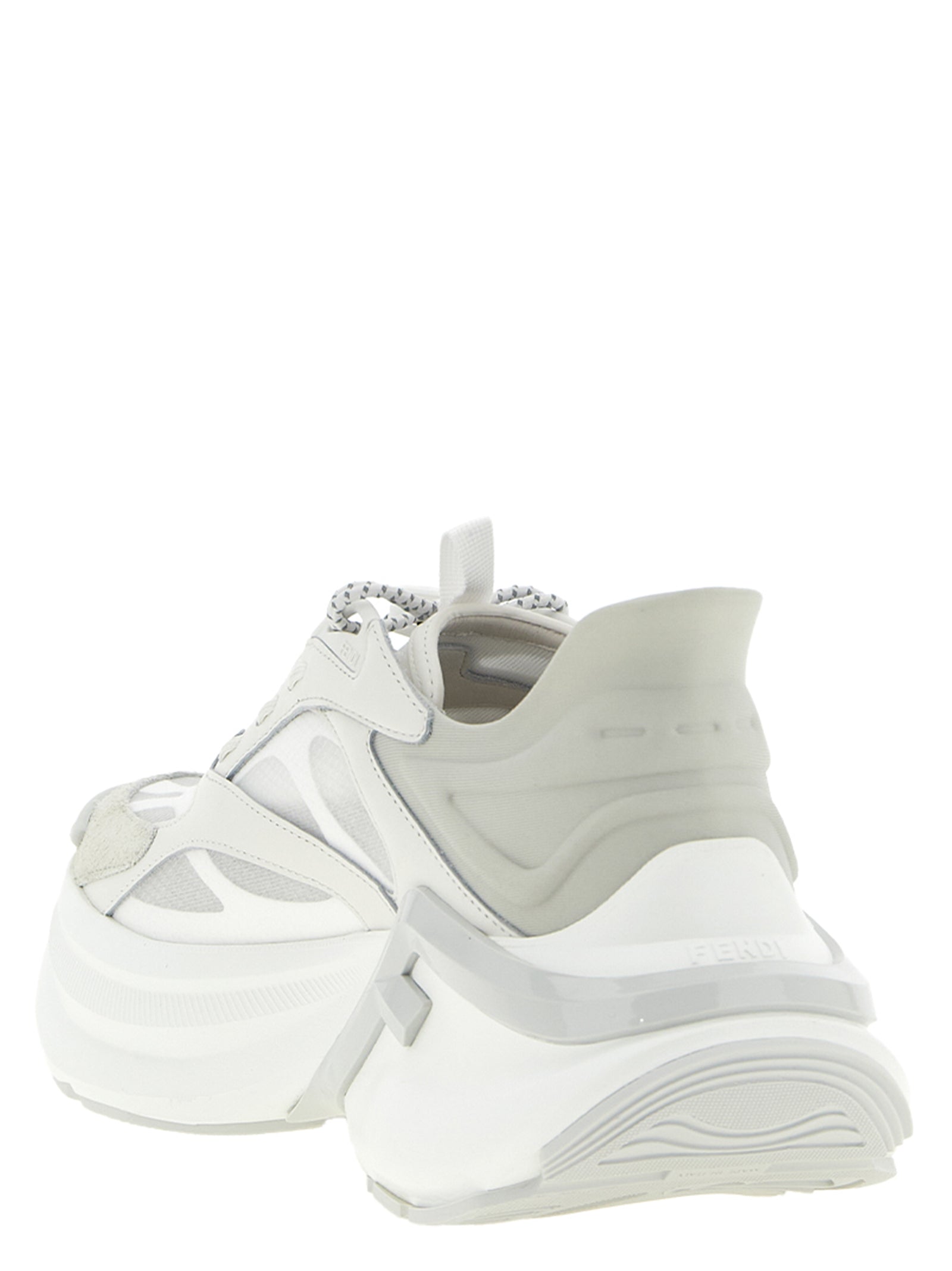 Fendi Graue Kalbsleder-Sneaker im Athletic-Stil