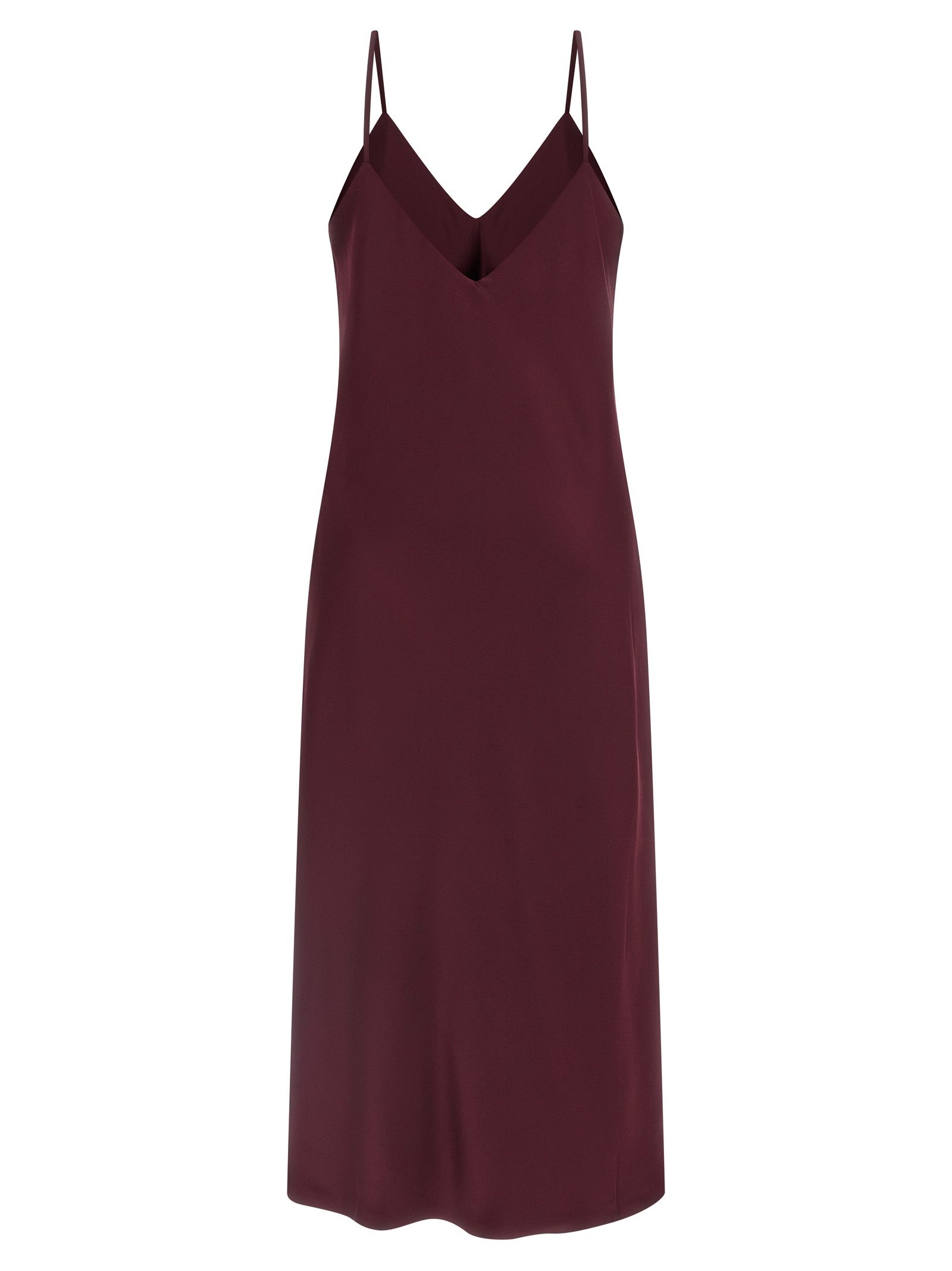 Norma Kamali Midi-Kleid aus Polyester in Bordeaux