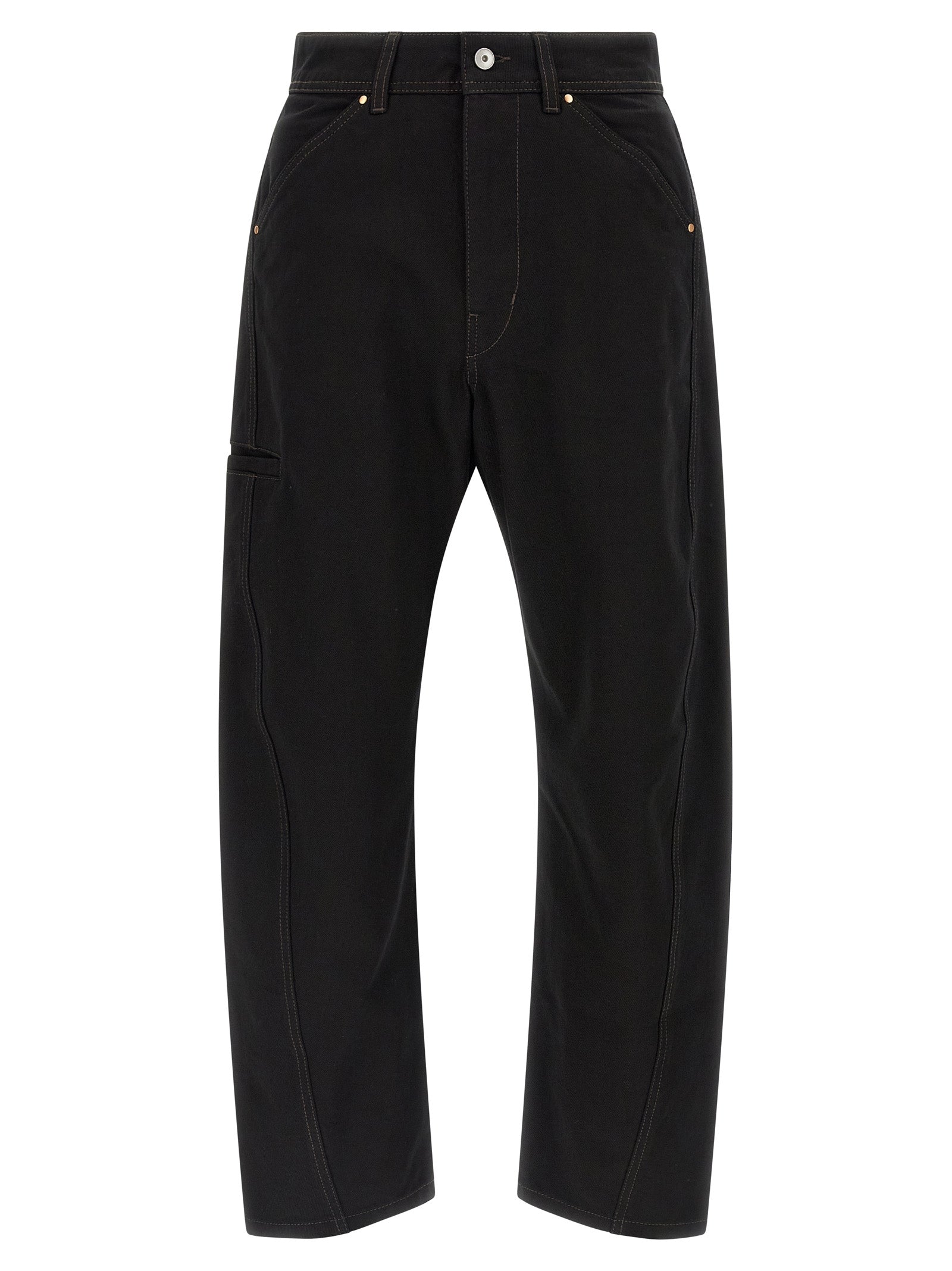 Lemaire Schwarze Baumwolljeans im Relaxed Fit