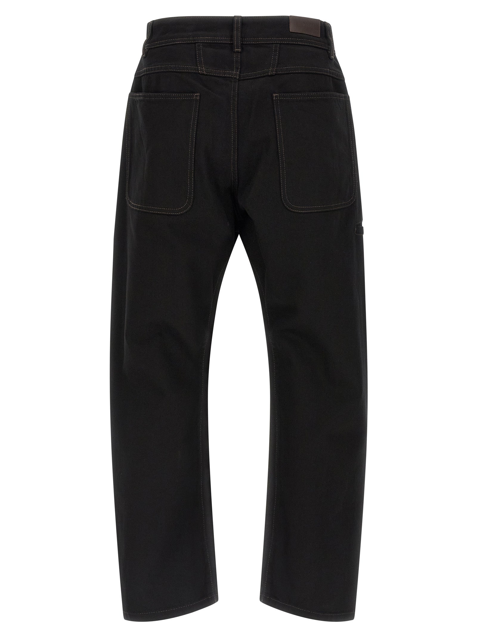 Lemaire Schwarze Baumwolljeans im Relaxed Fit