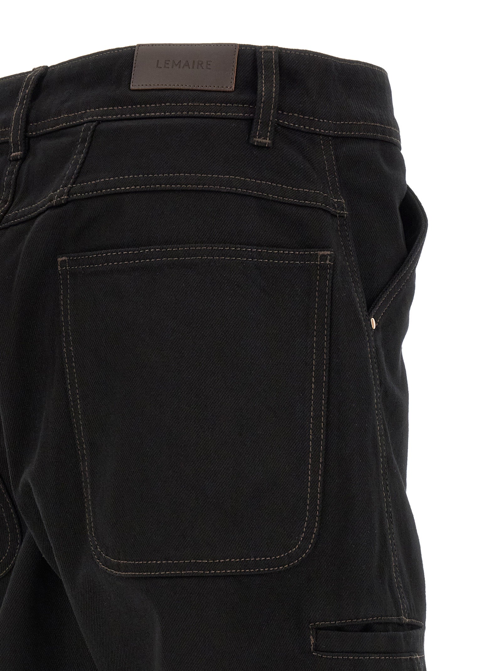 Lemaire Schwarze Baumwolljeans im Relaxed Fit
