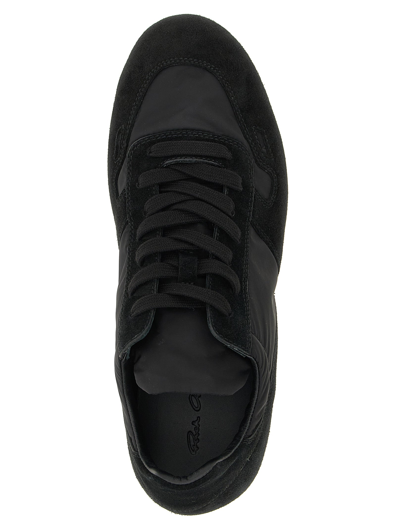 Rick Owens Schwarze Kalbsleder-Sneaker