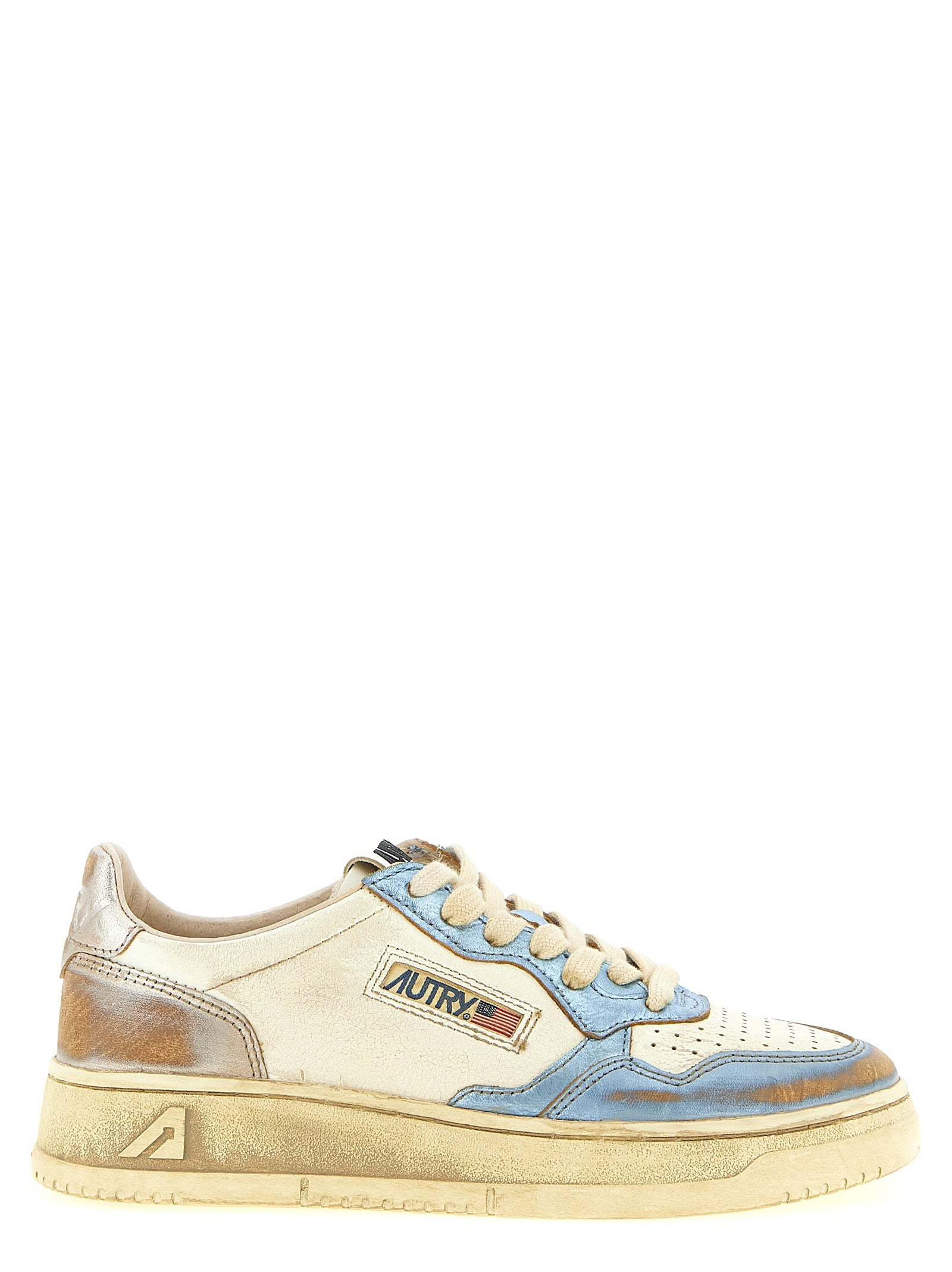 Autry Mehrfarbige Low-Top-Sneaker aus Rindsleder