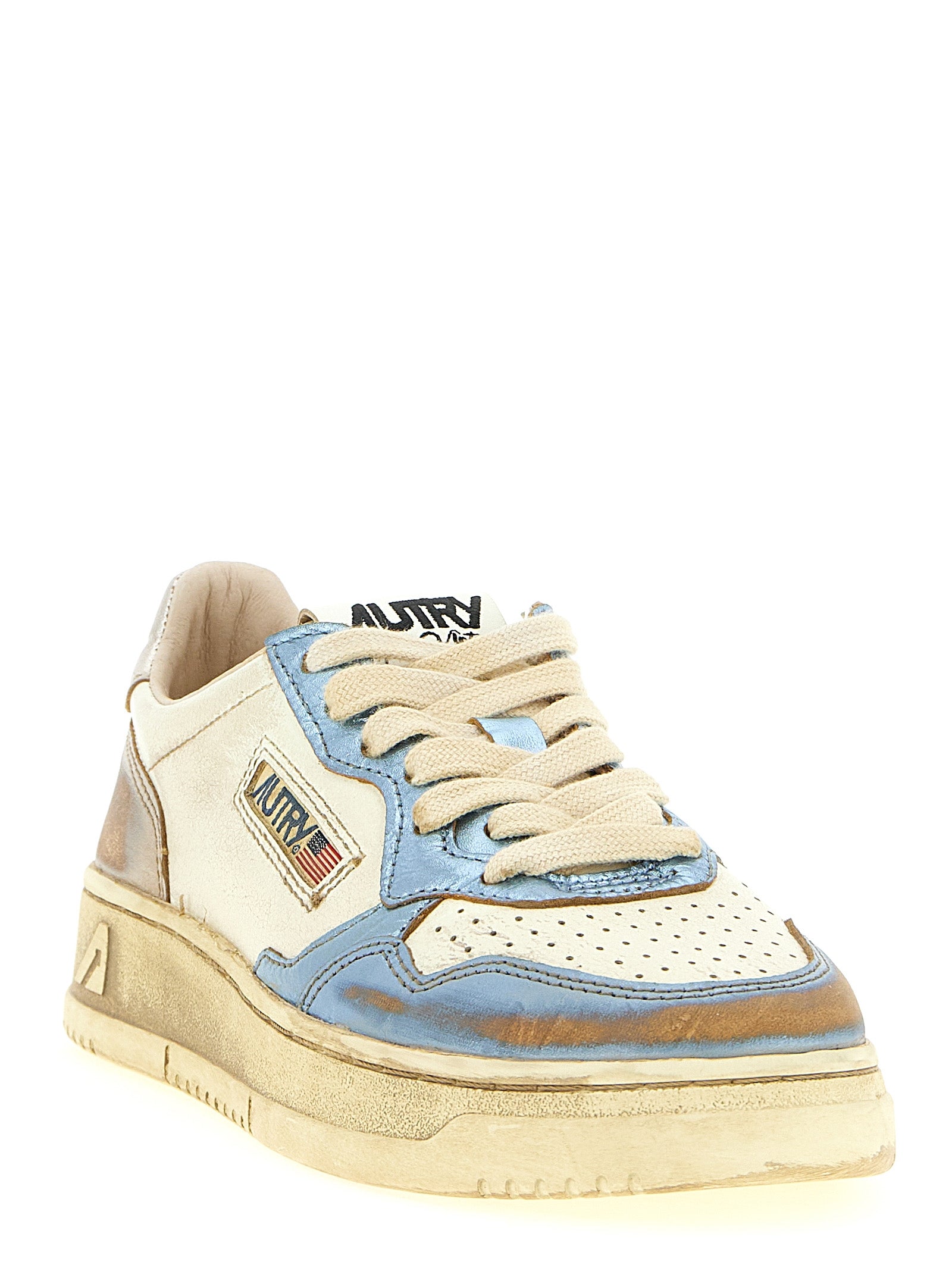 Autry Mehrfarbige Low-Top-Sneaker aus Rindsleder