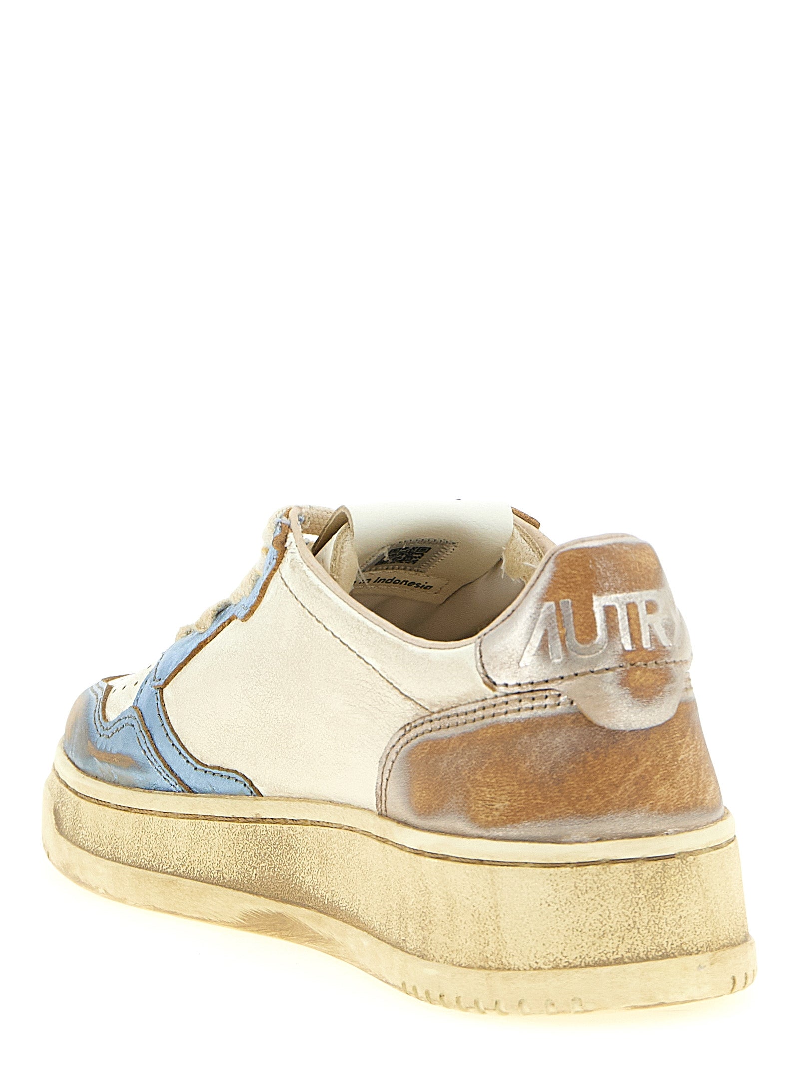Autry Mehrfarbige Low-Top-Sneaker aus Rindsleder