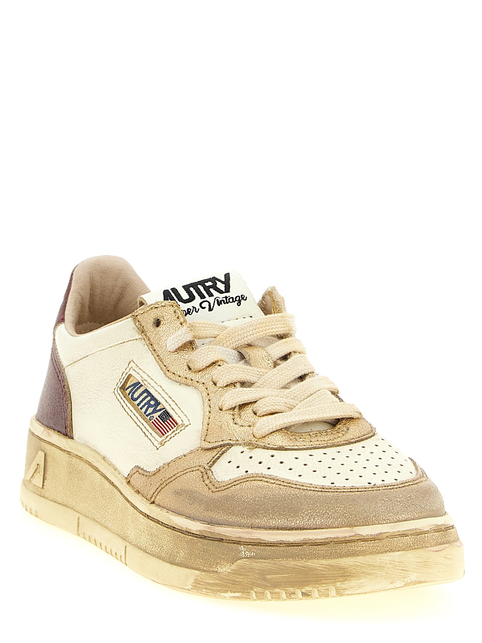 Autry Mehrfarbige Low-Top-Sneaker aus Rindsleder