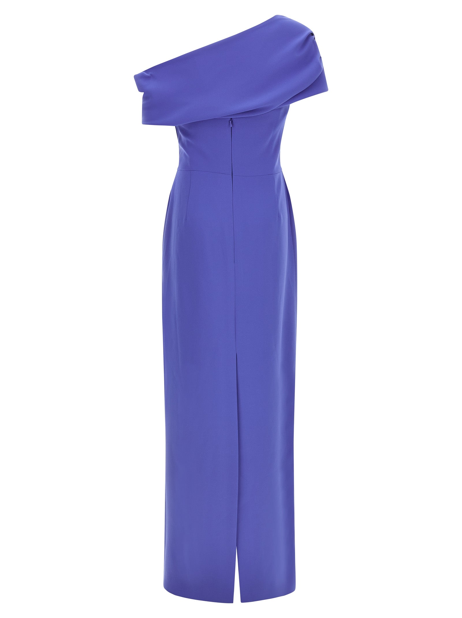 Carolina Herrera Langes blaues Polyesterkleid