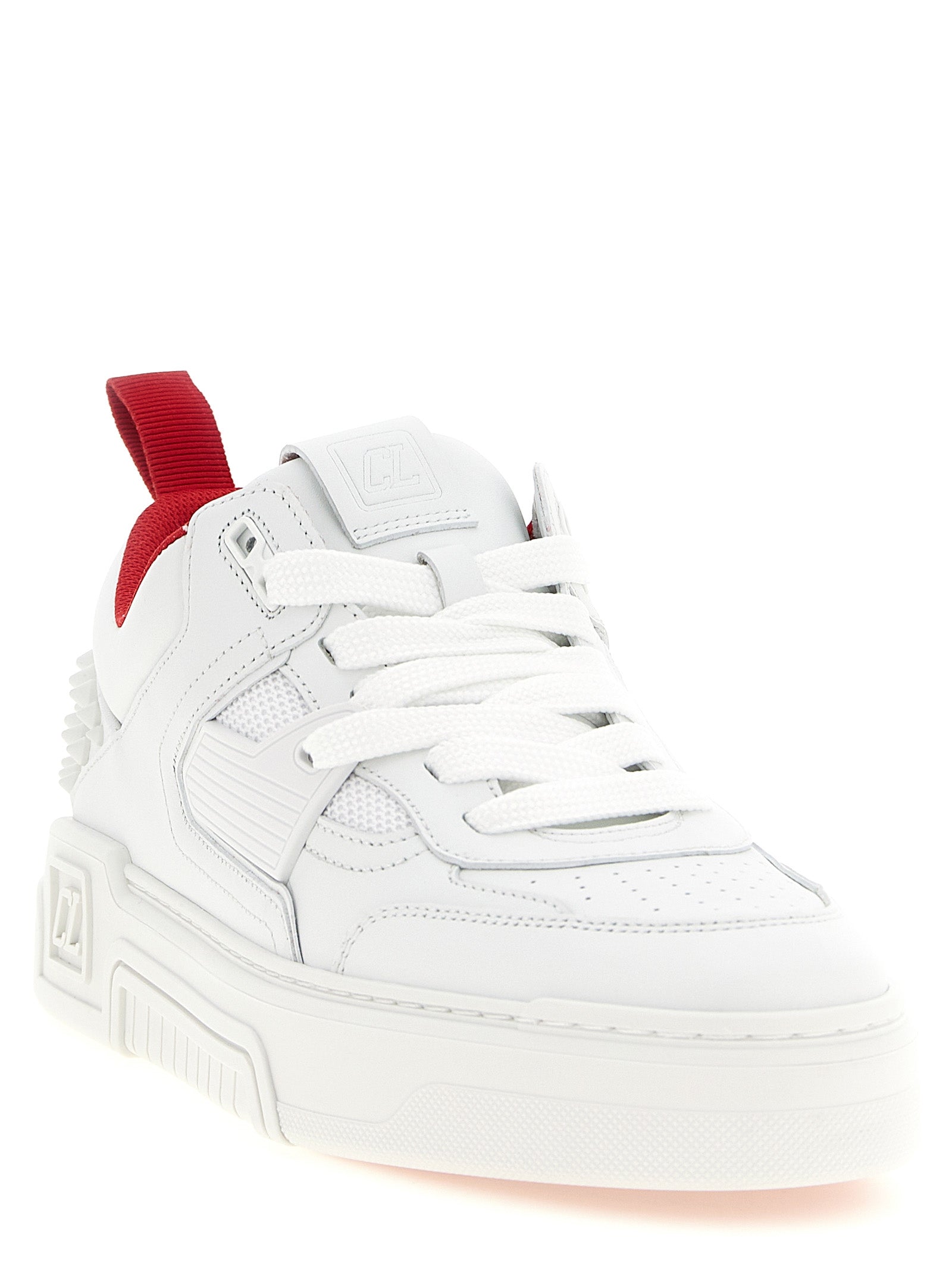 Christian Louboutin Weiße Kalbsleder-Sneaker im Athletic-Look