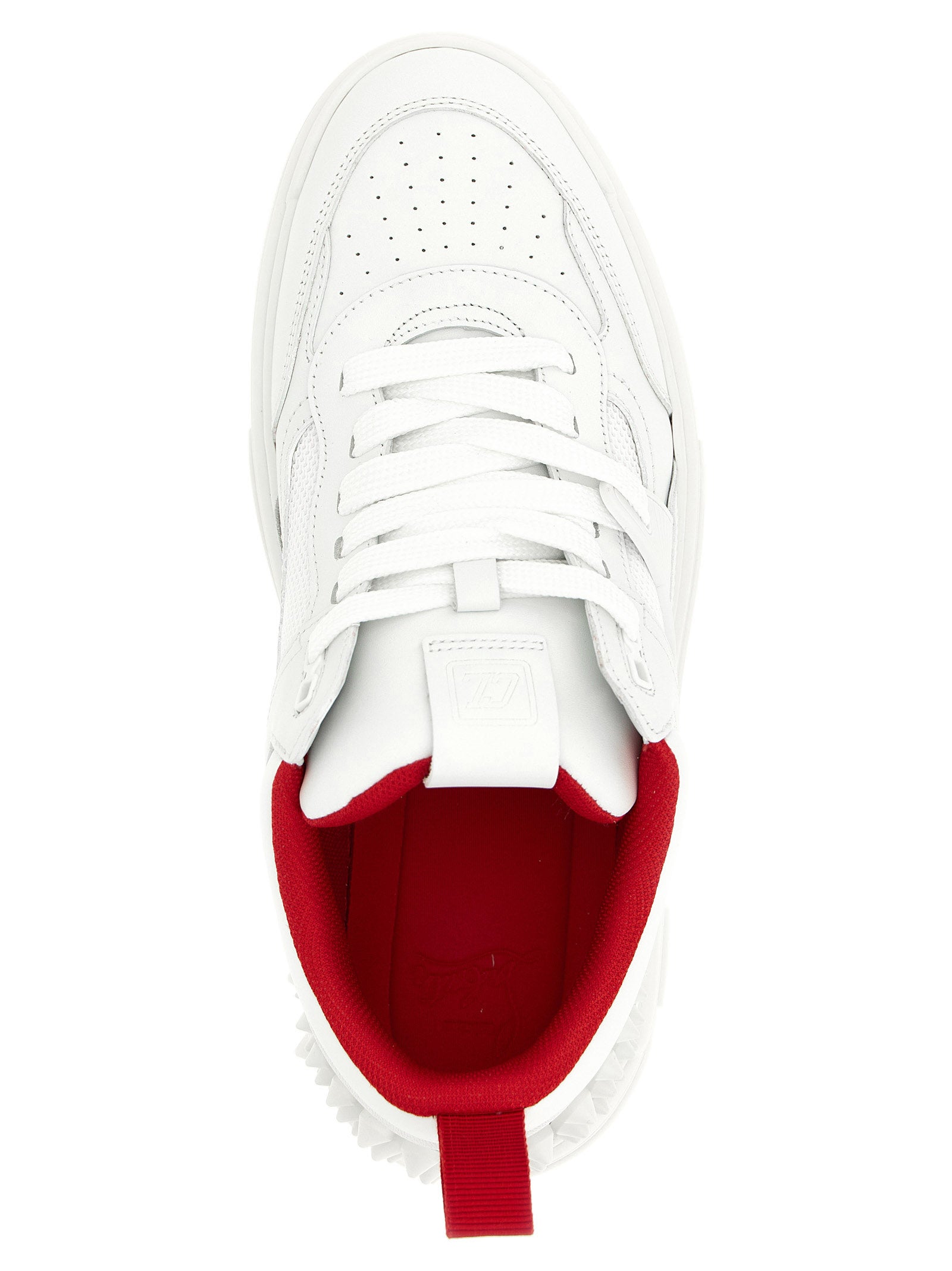 Christian Louboutin Weiße Kalbsleder-Sneaker im Athletic-Look