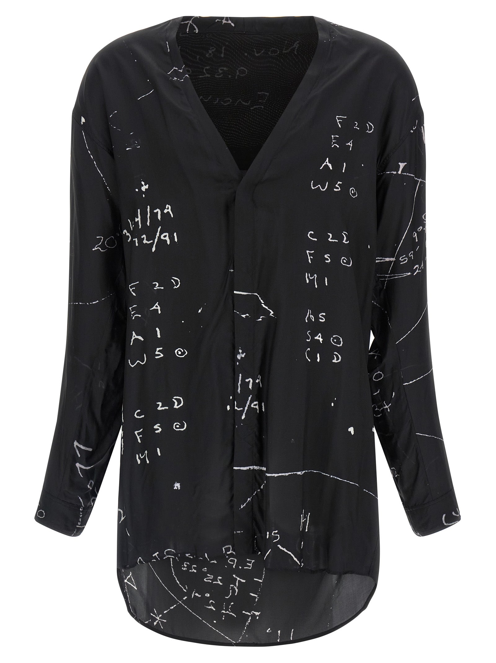 Rick Owens Schwarze Viskosebluse