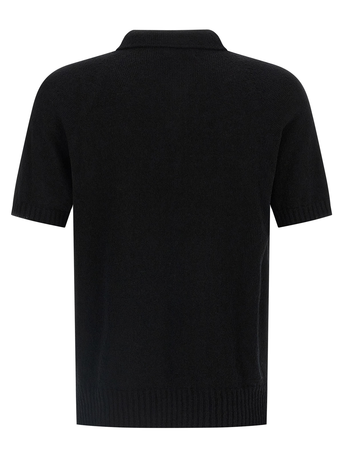 MA'RY'YA Schwarzes Baumwoll-Poloshirt
