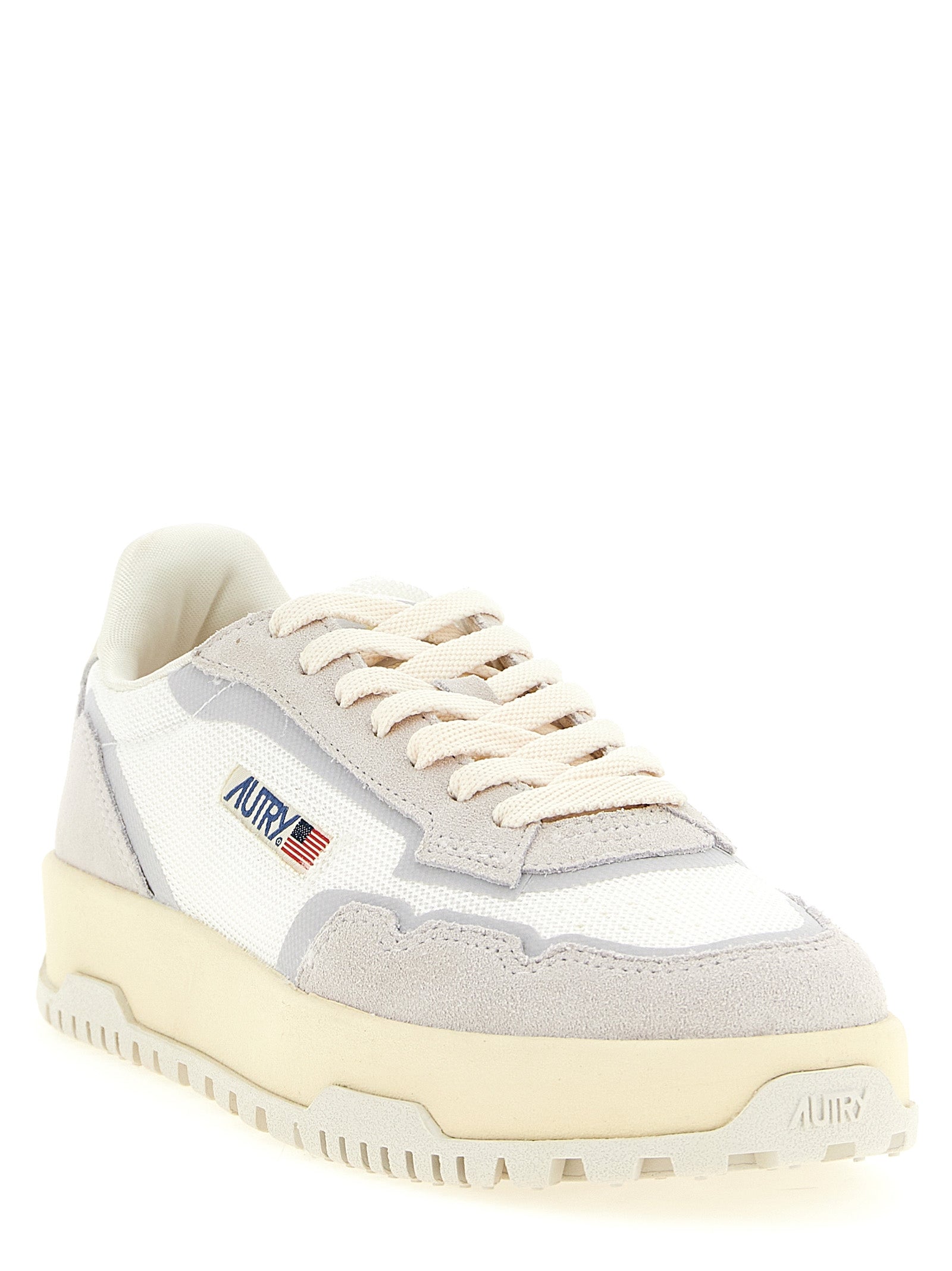 Autry Graue Low-Top-Sneaker aus Baumwolle